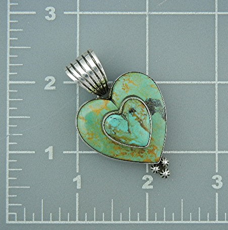 Dan Dodson Turquoise Sterling Silver Hearts Pendant
