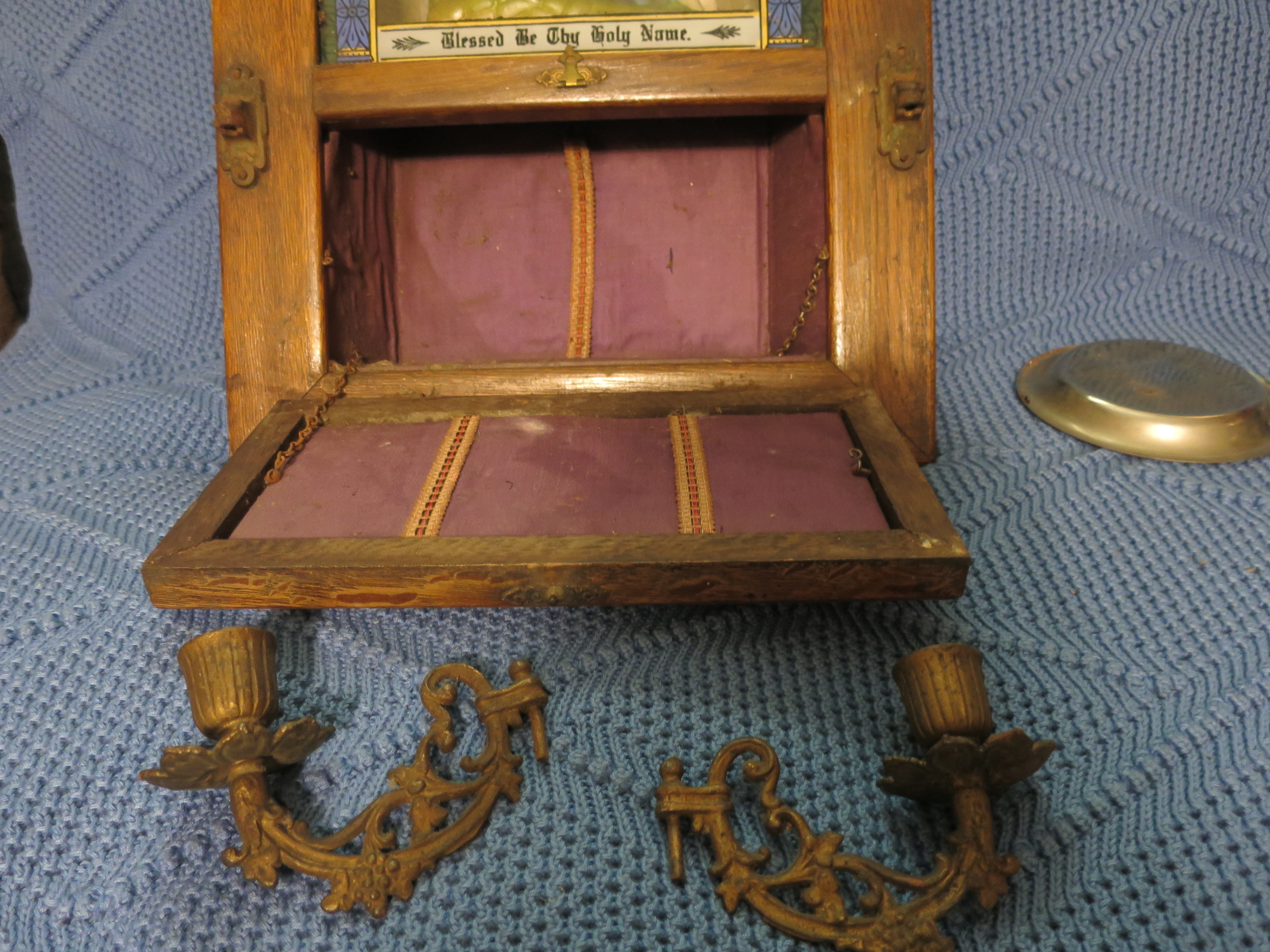 Catholic Thy Holy Name Altar Sick Call Kit Priest Shadowbox Jesus