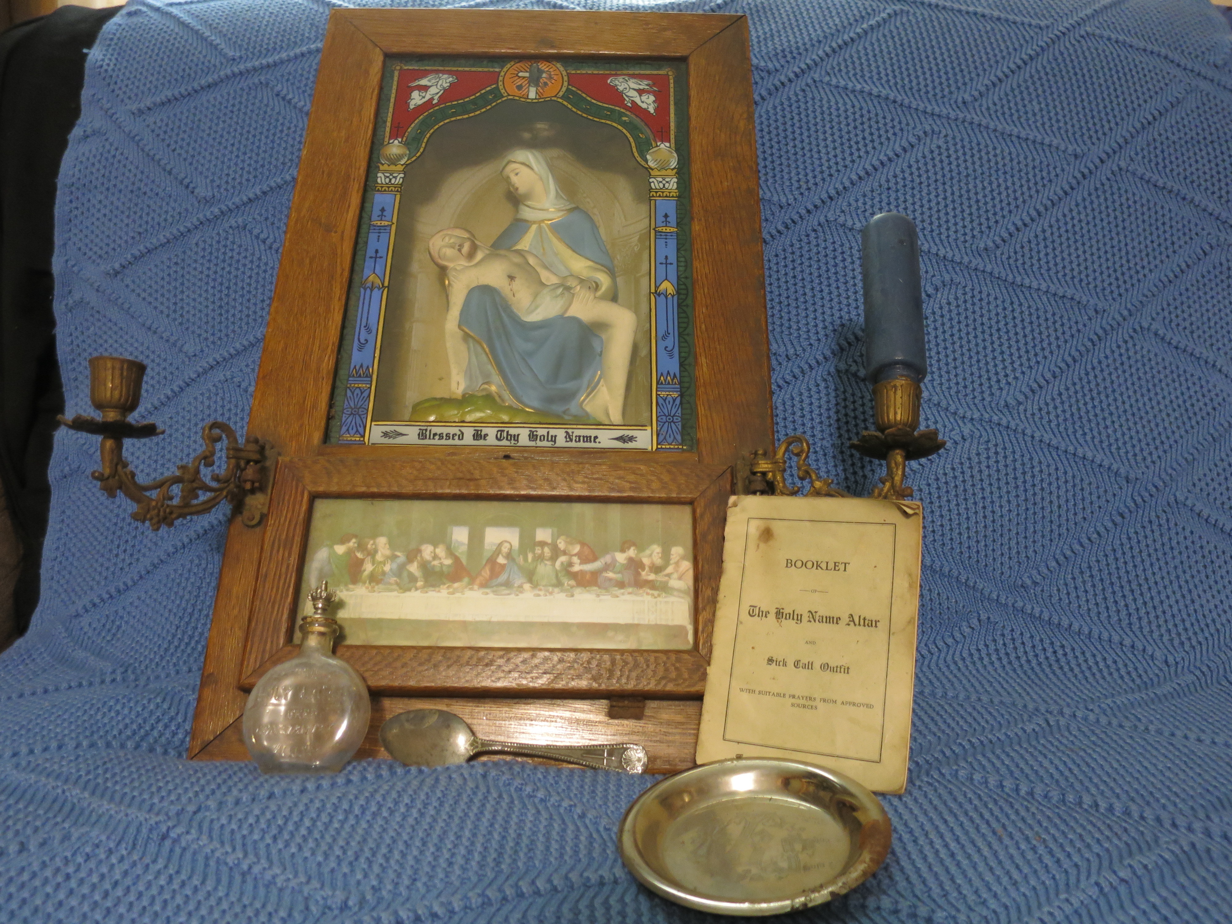 Catholic Thy Holy Name Altar Sick Call Kit Priest Shadowbox Jesus