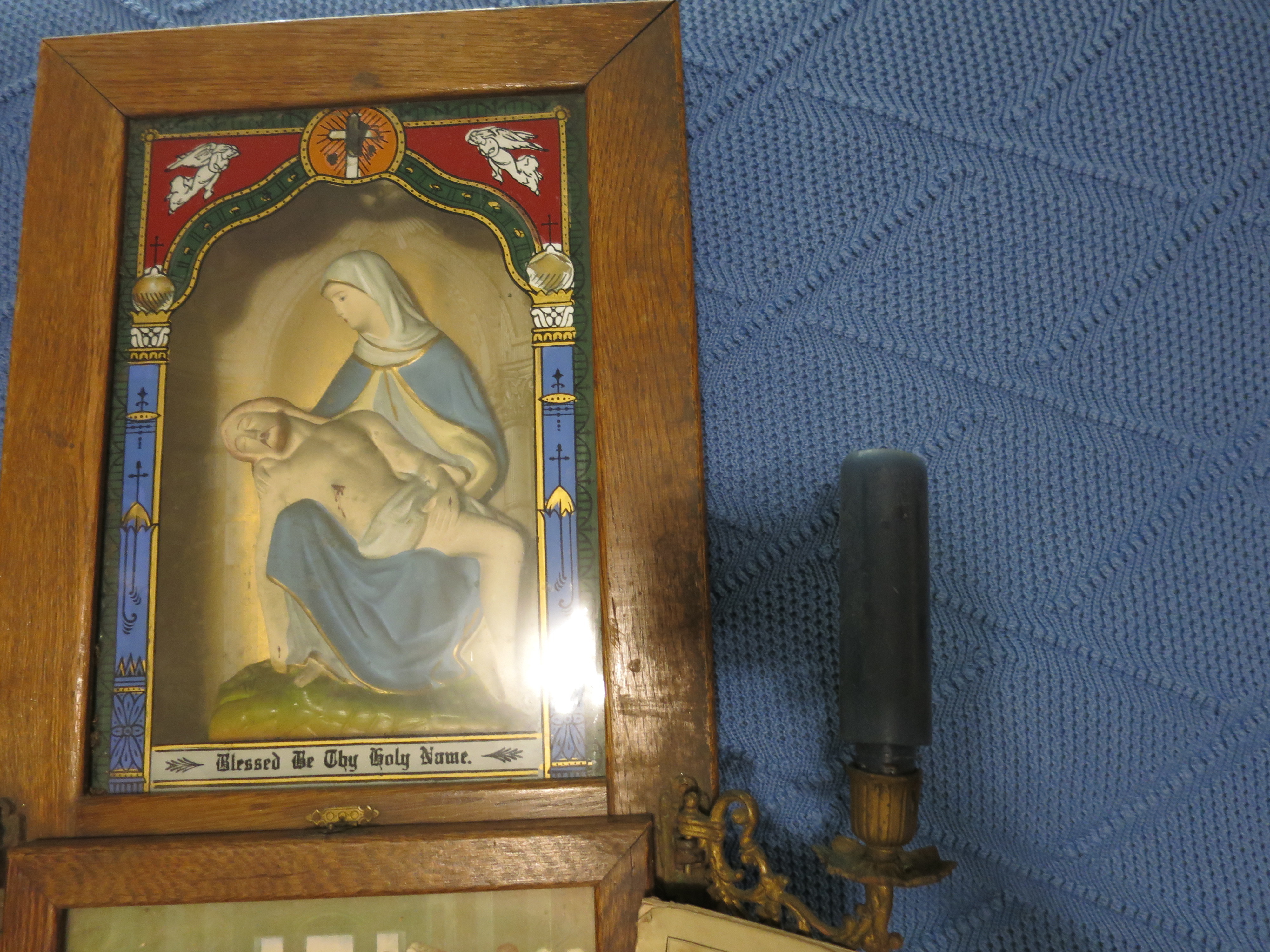 Catholic Thy Holy Name Altar Sick Call Kit Priest Shadowbox Jesus