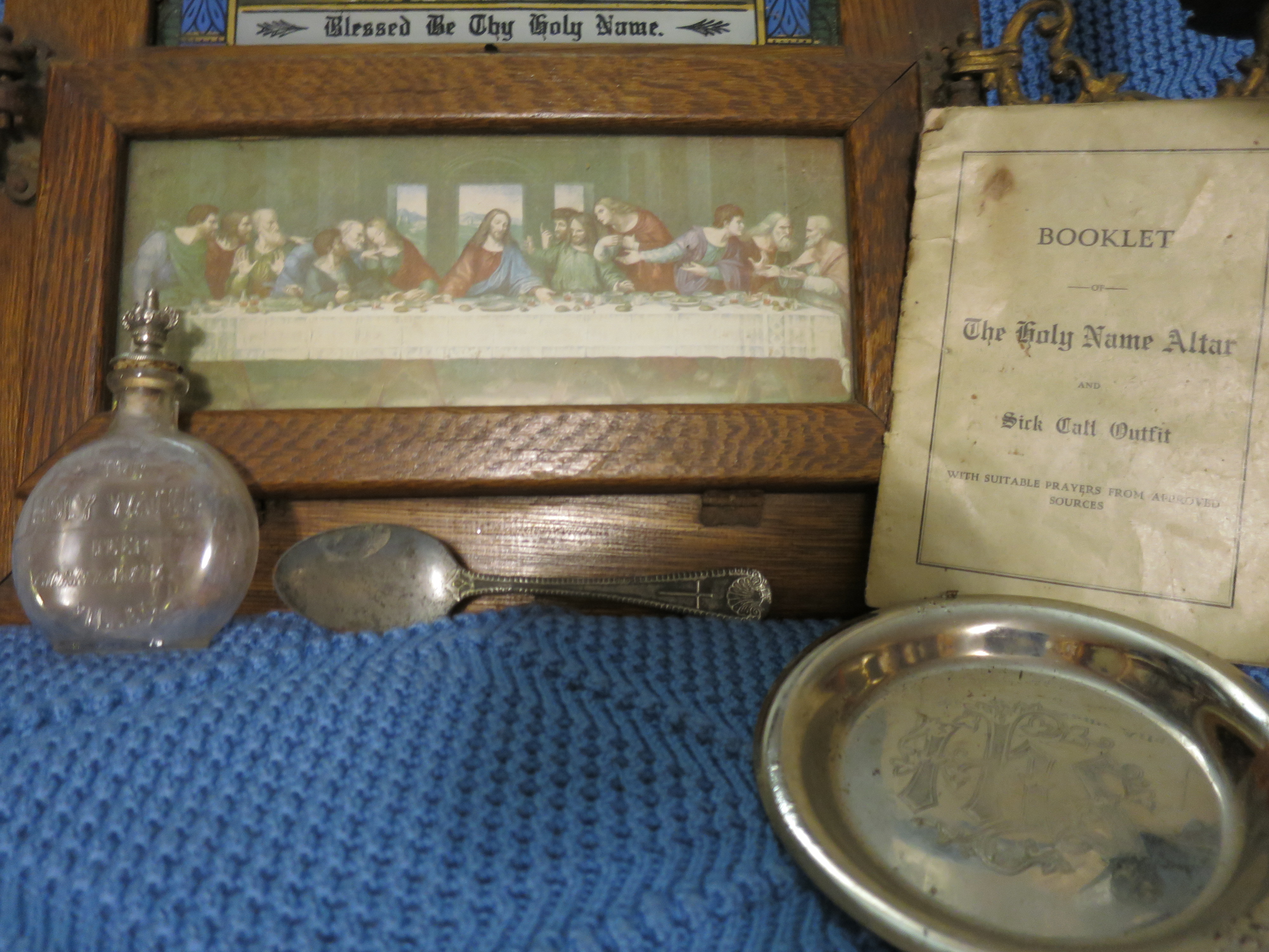 Catholic Thy Holy Name Altar Sick Call Kit Priest Shadowbox Jesus