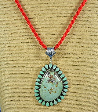 Navajo Pilot Mountain Turquoise Sterling Silver Pendant