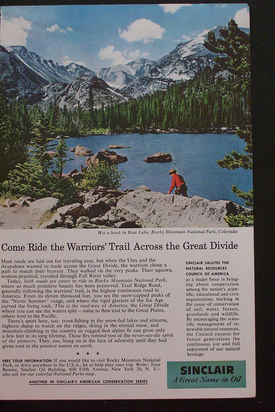 1959 Sinclair with Man Fishing in Bear Lake