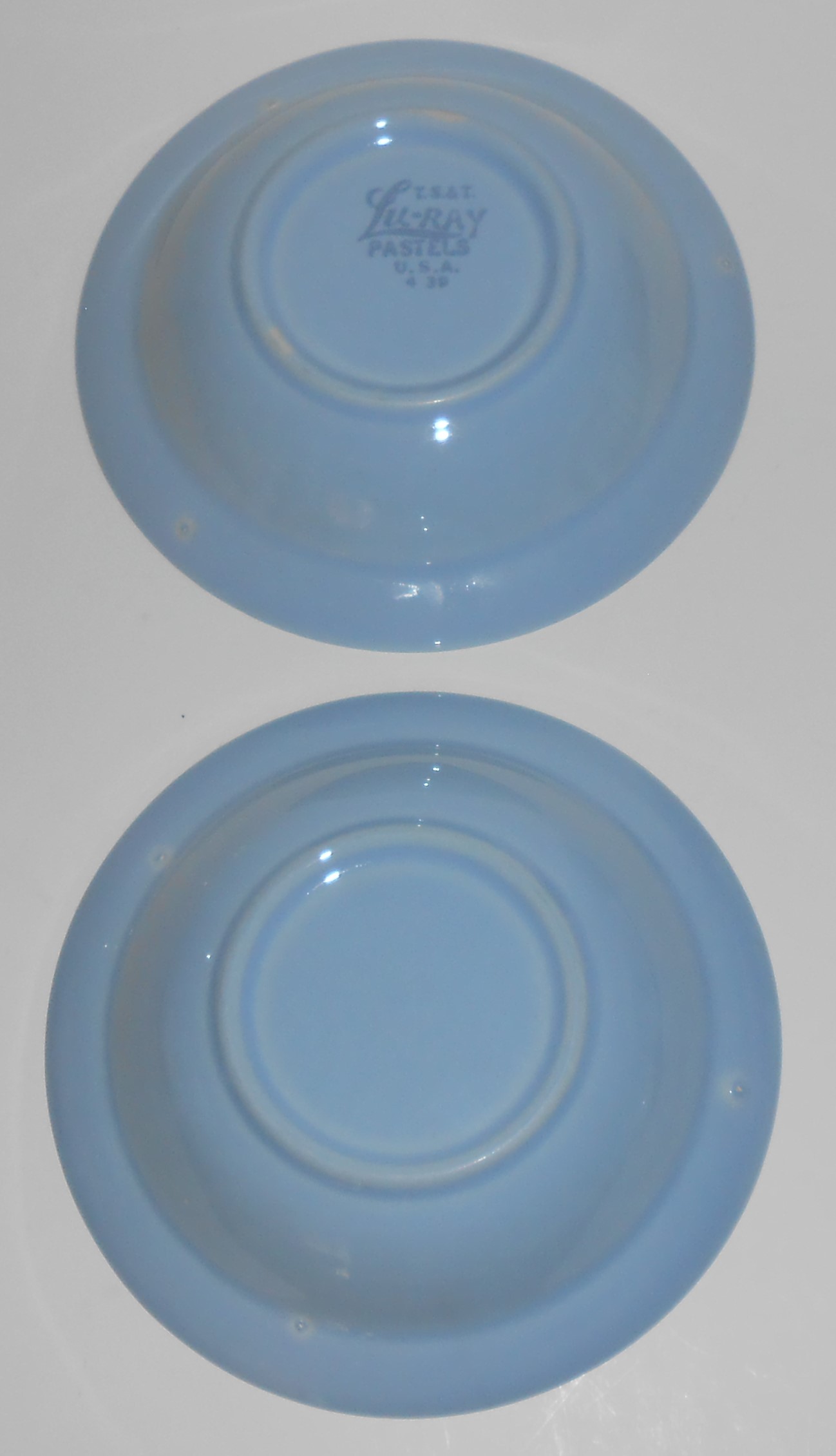 T.S.& T. Lu-Ray Pastels Pottery Blue Fruit Bowl