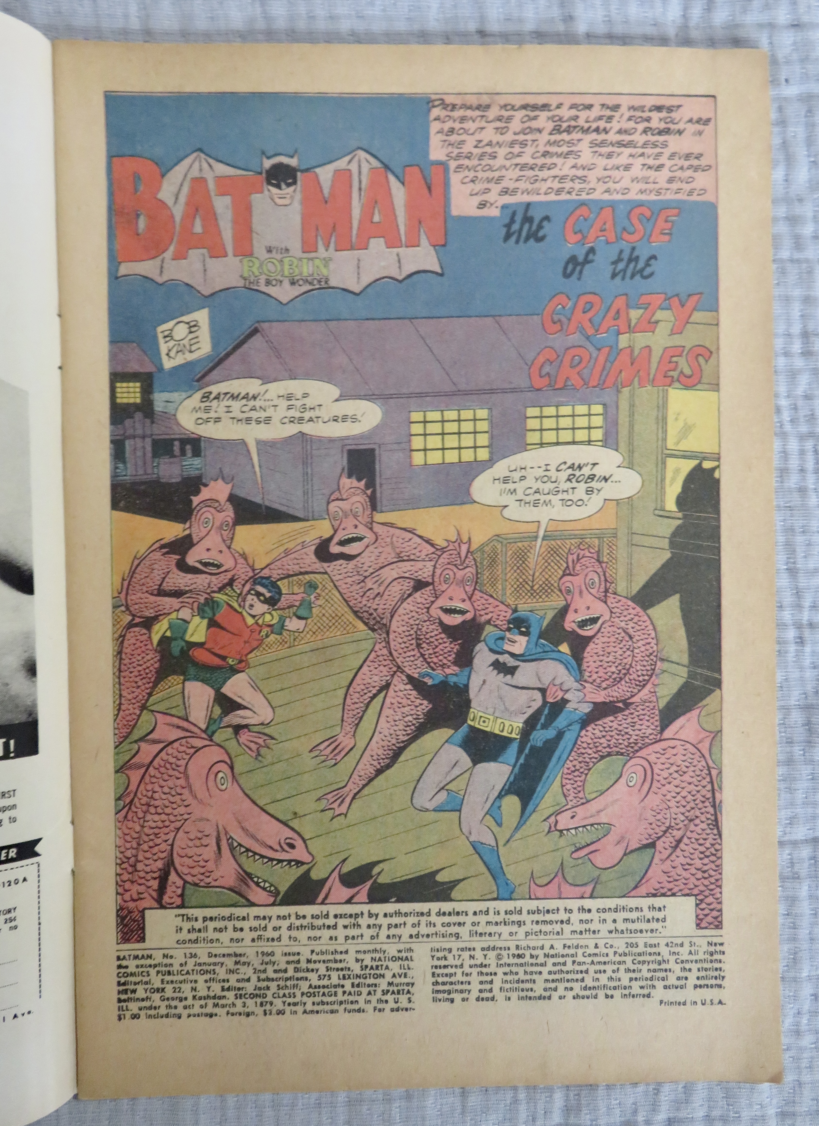 Batman Comic December 1960 Challenge Of The Joker
