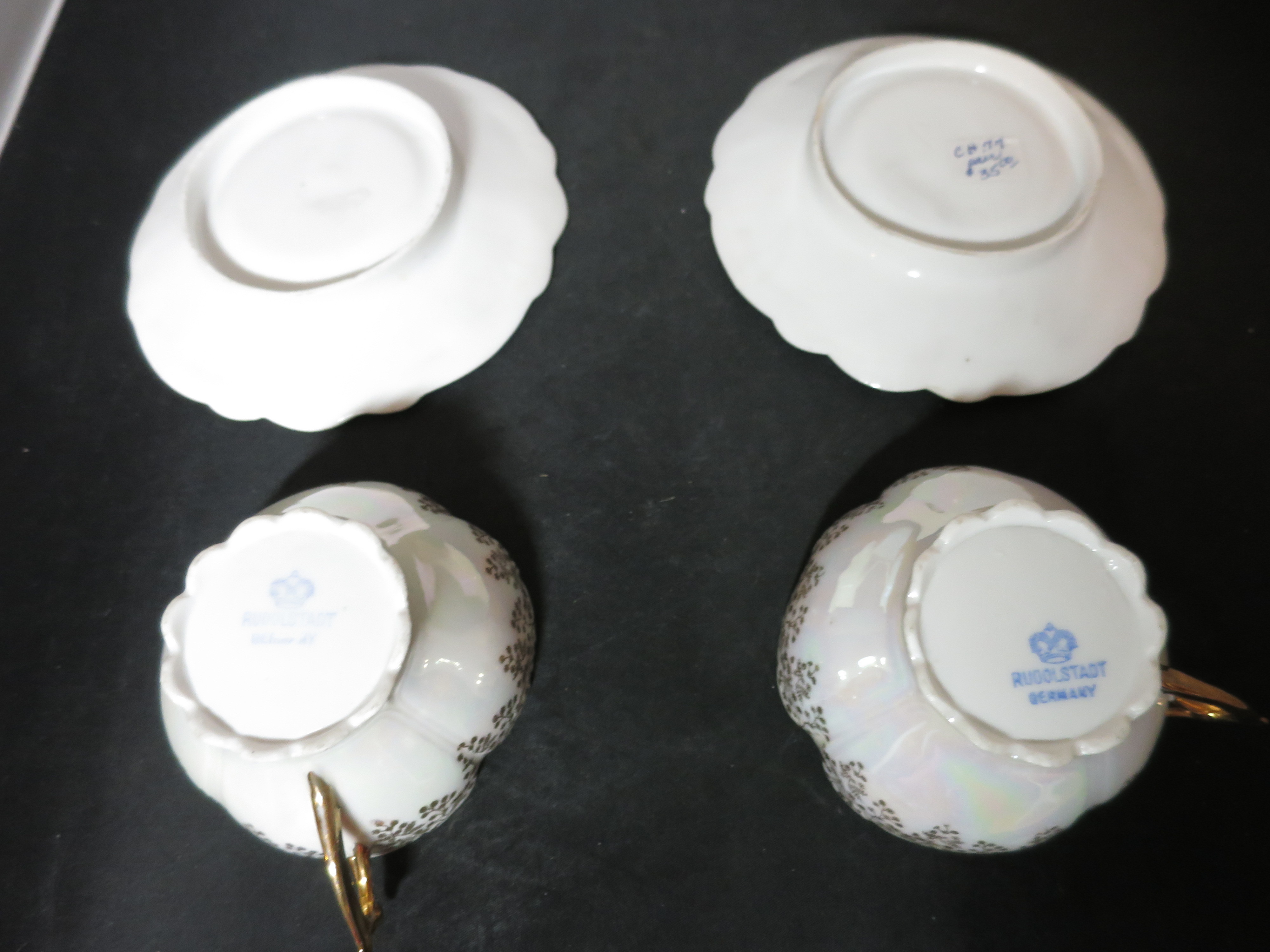 Rudolstadt Germany Cup and Saucer Lustreware Set of Two