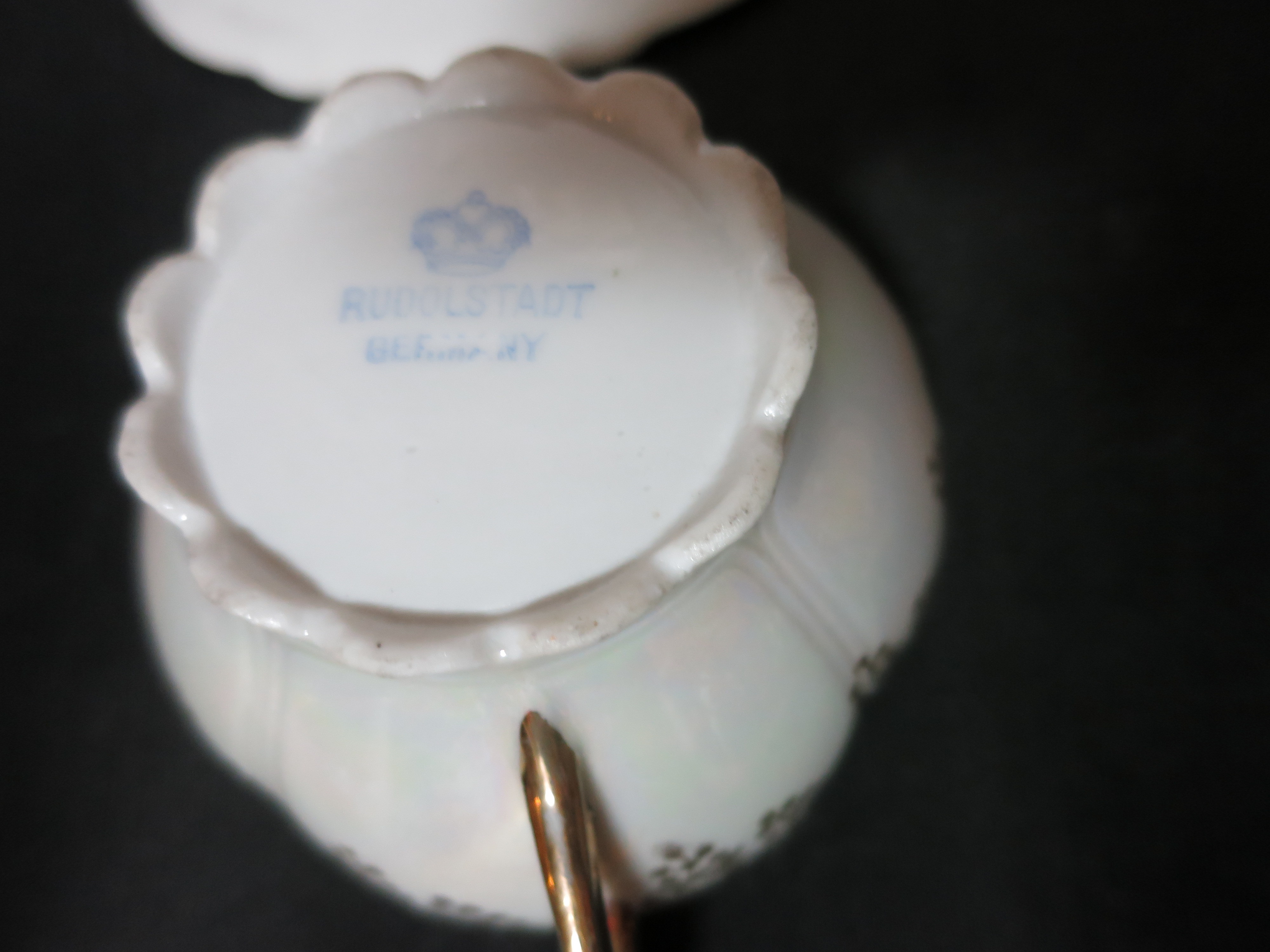 Rudolstadt Germany Cup and Saucer Lustreware Set of Two