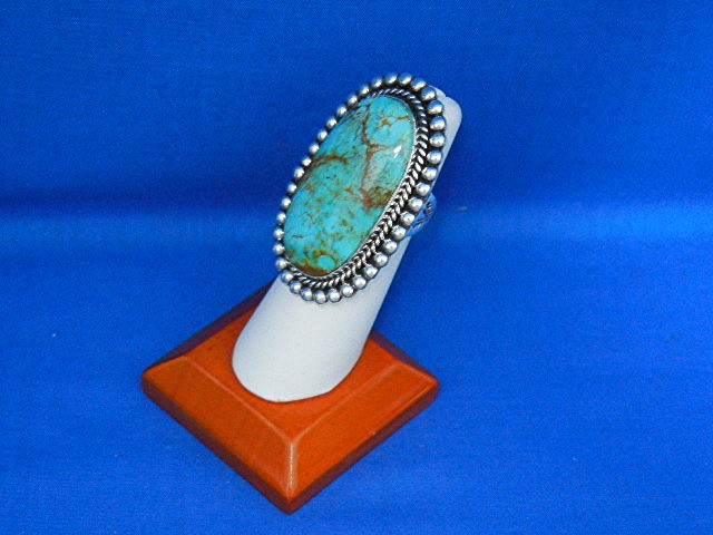 Navajo Kingman Turquoise Sterling Silver Ring Begay