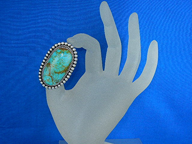 Navajo Kingman Turquoise Sterling Silver Ring Begay