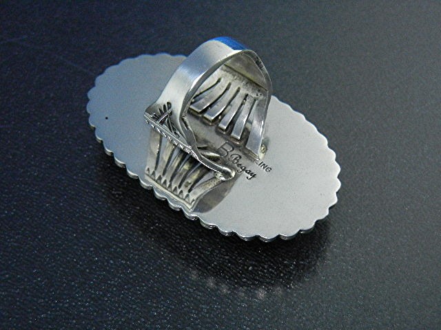 Navajo Kingman Turquoise Sterling Silver Ring Begay
