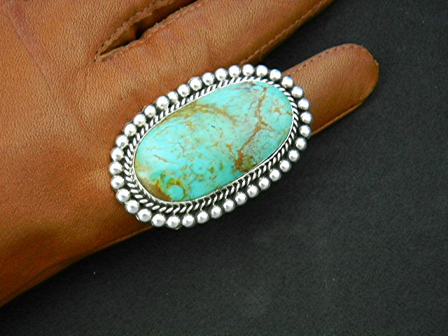 Navajo Kingman Turquoise Sterling Silver Ring Begay