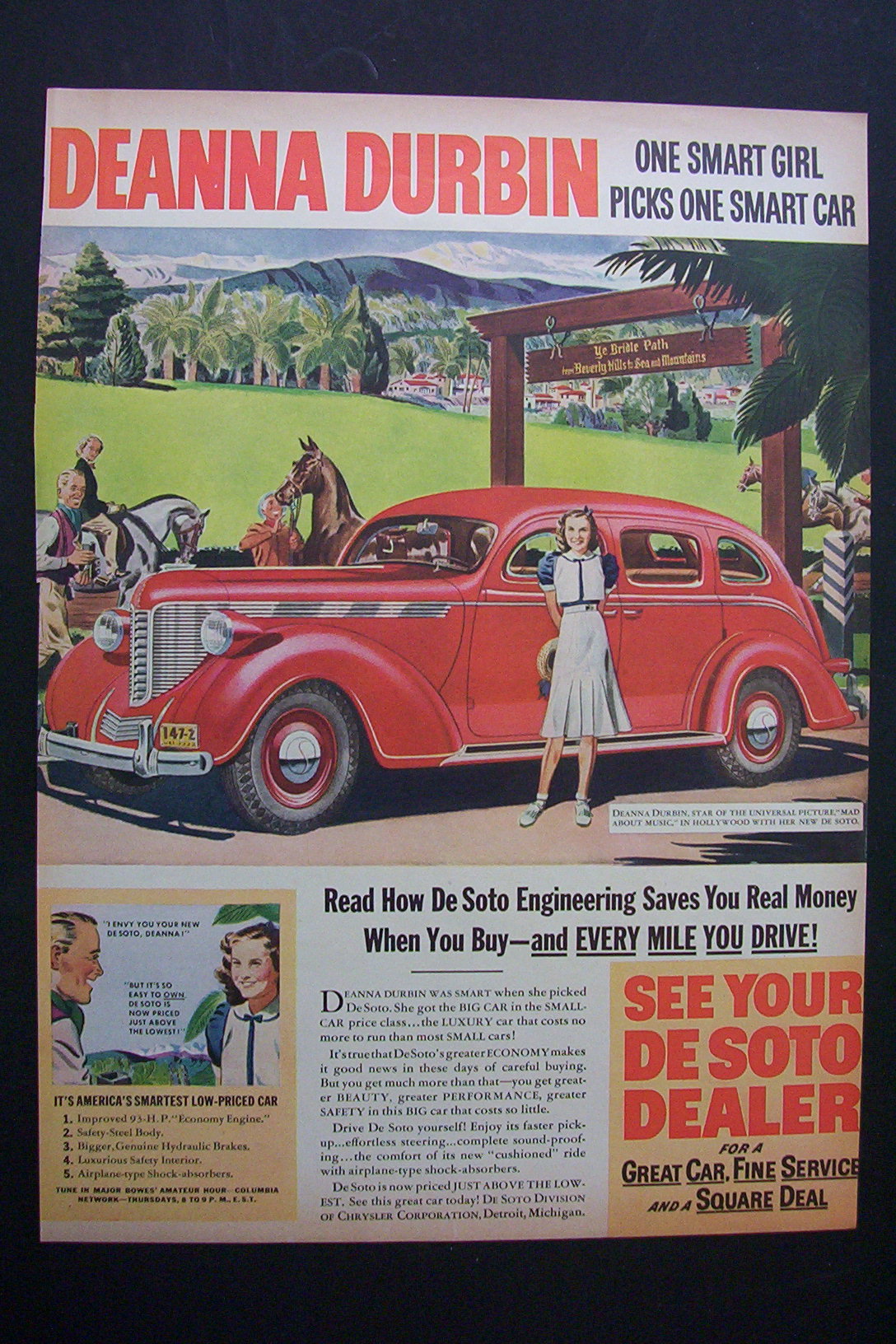 1938 De Soto with Deanna Durbin