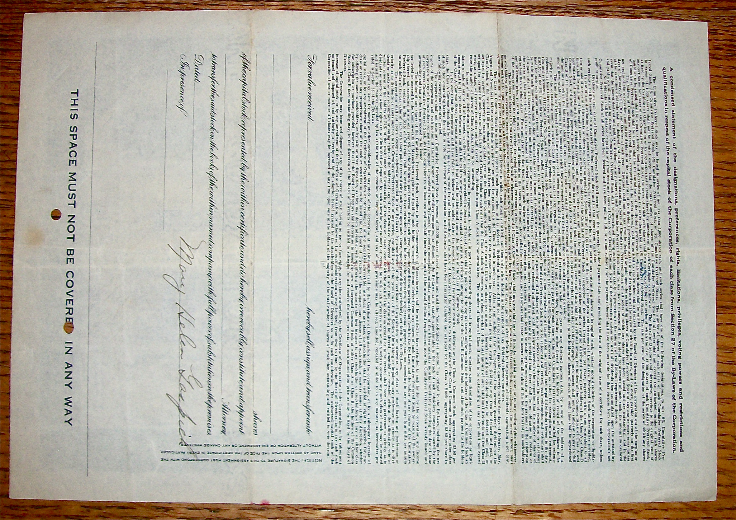 1928 National Electric Power Company Stock Certificate