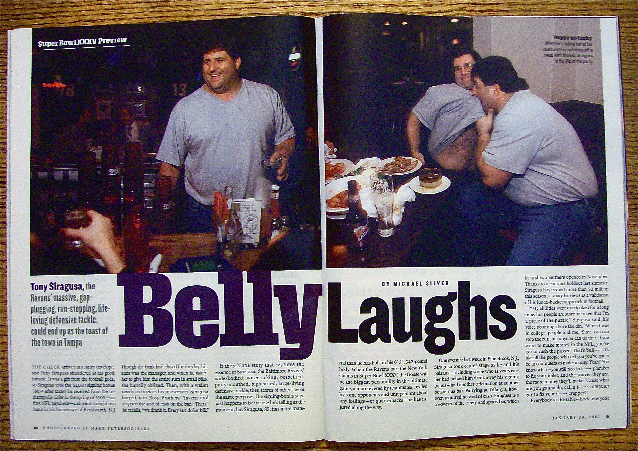 Sport Illustrated Magazine January 29, 2001 T. Siragusa