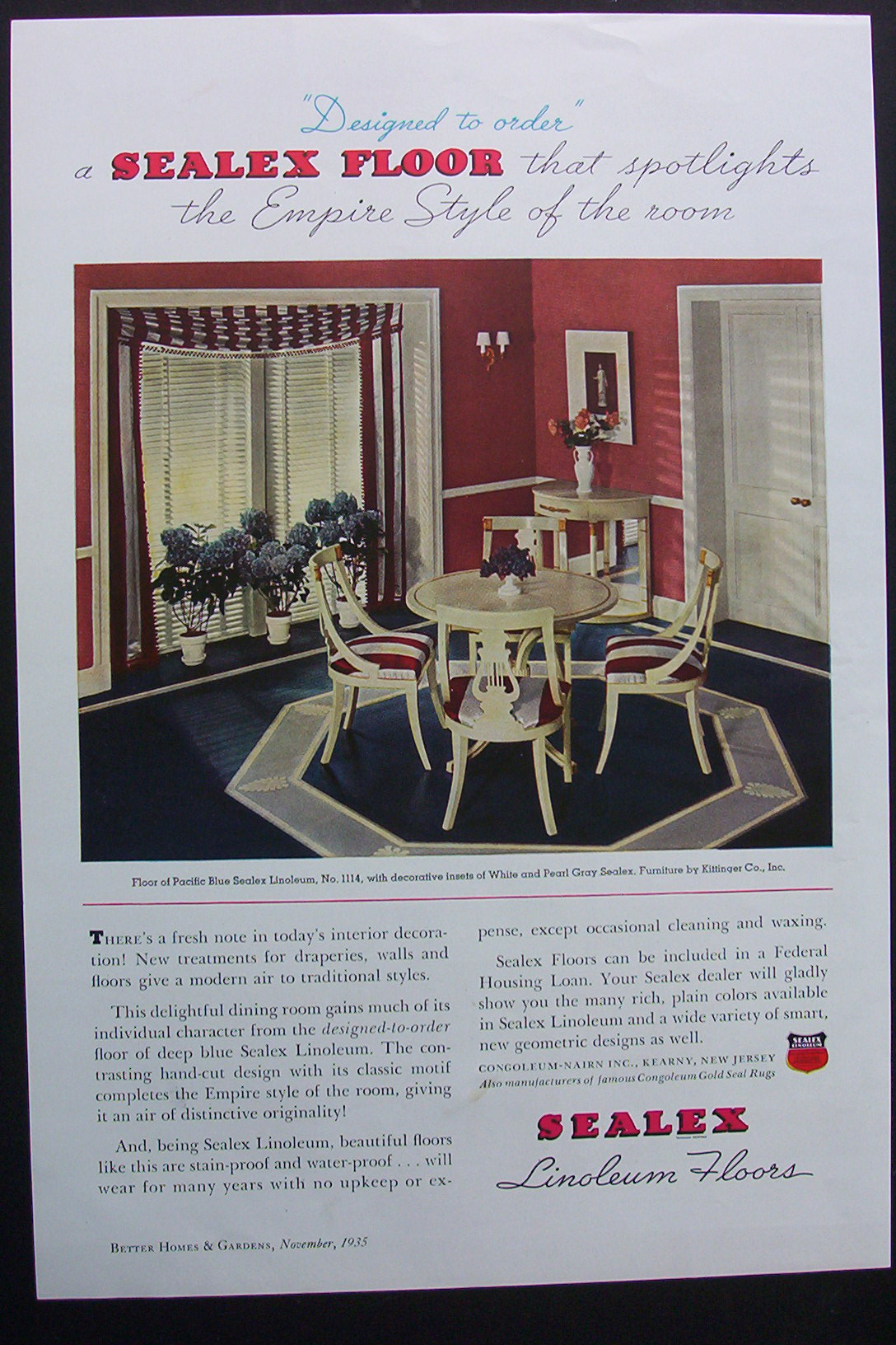 1935 Sealex Linoleum Floors