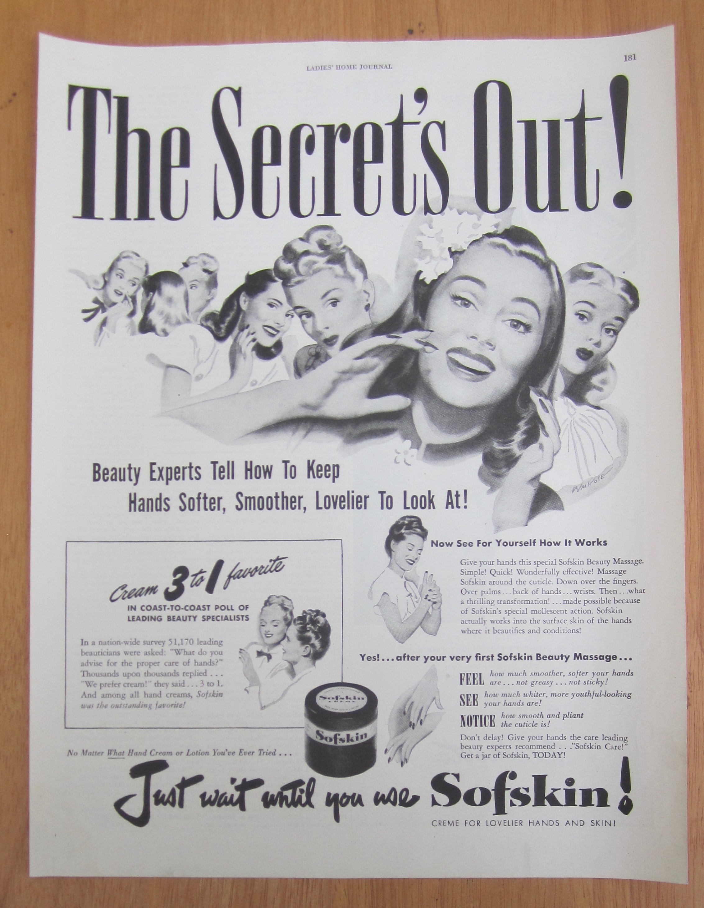1946 Sofskin with Many Different Women's Faces