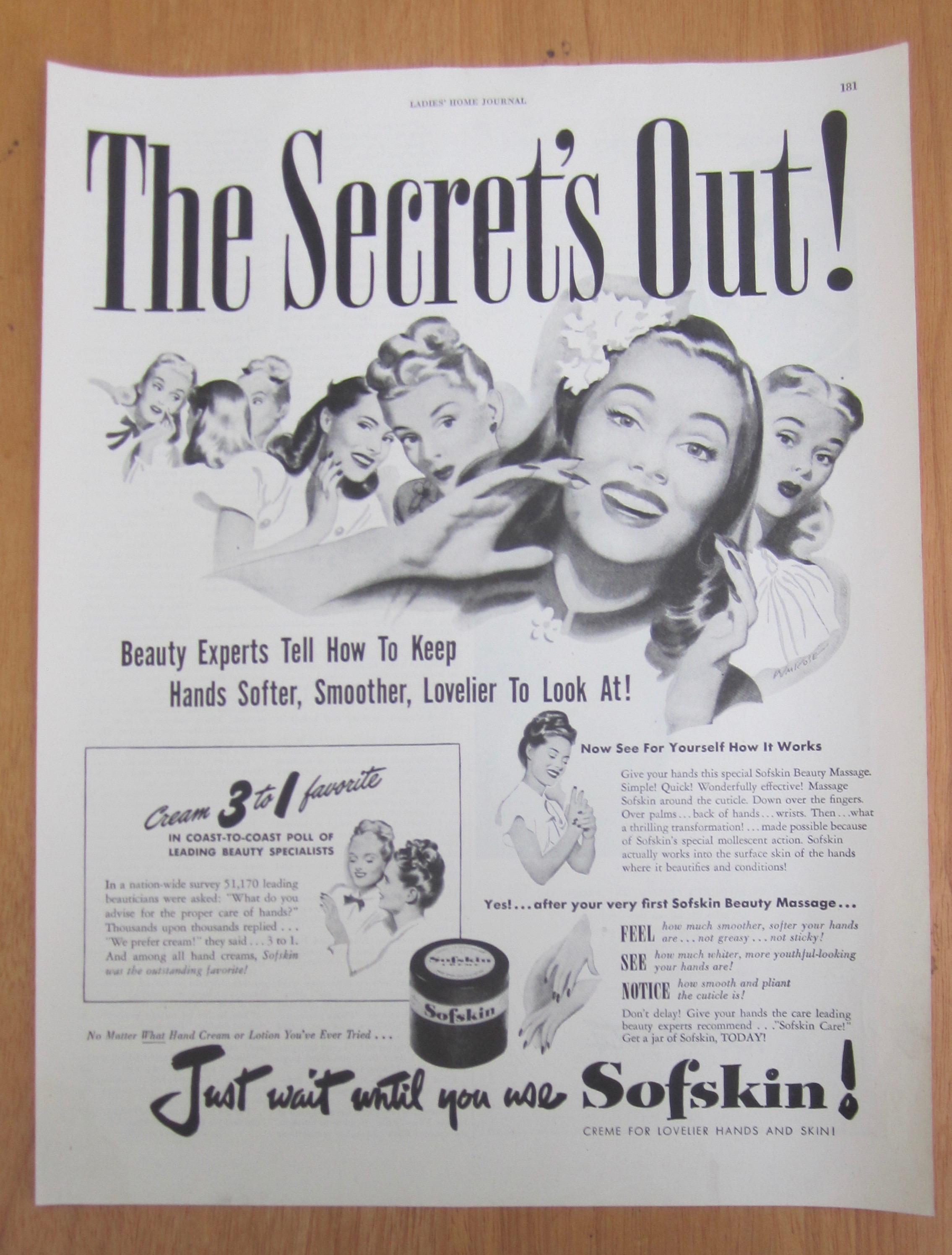 1946 Sofskin with Many Different Women's Faces