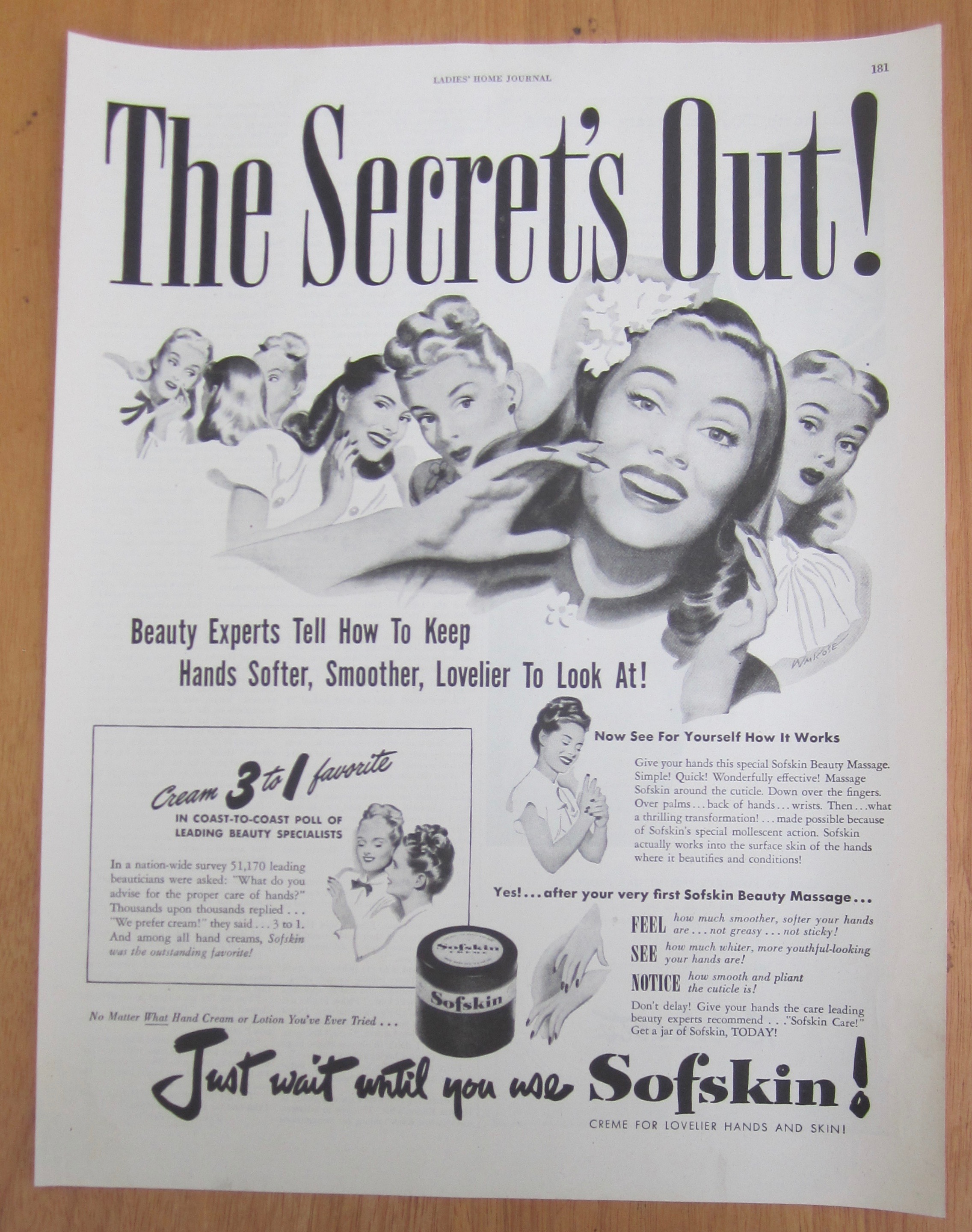 1946 Sofskin with Many Different Women's Faces