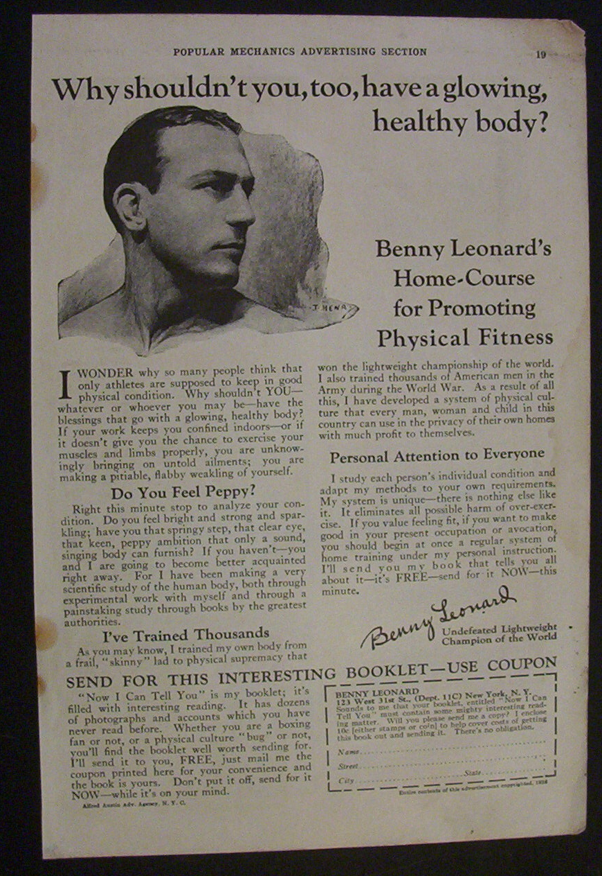 1925 Benny Leonard's Home Course Ad