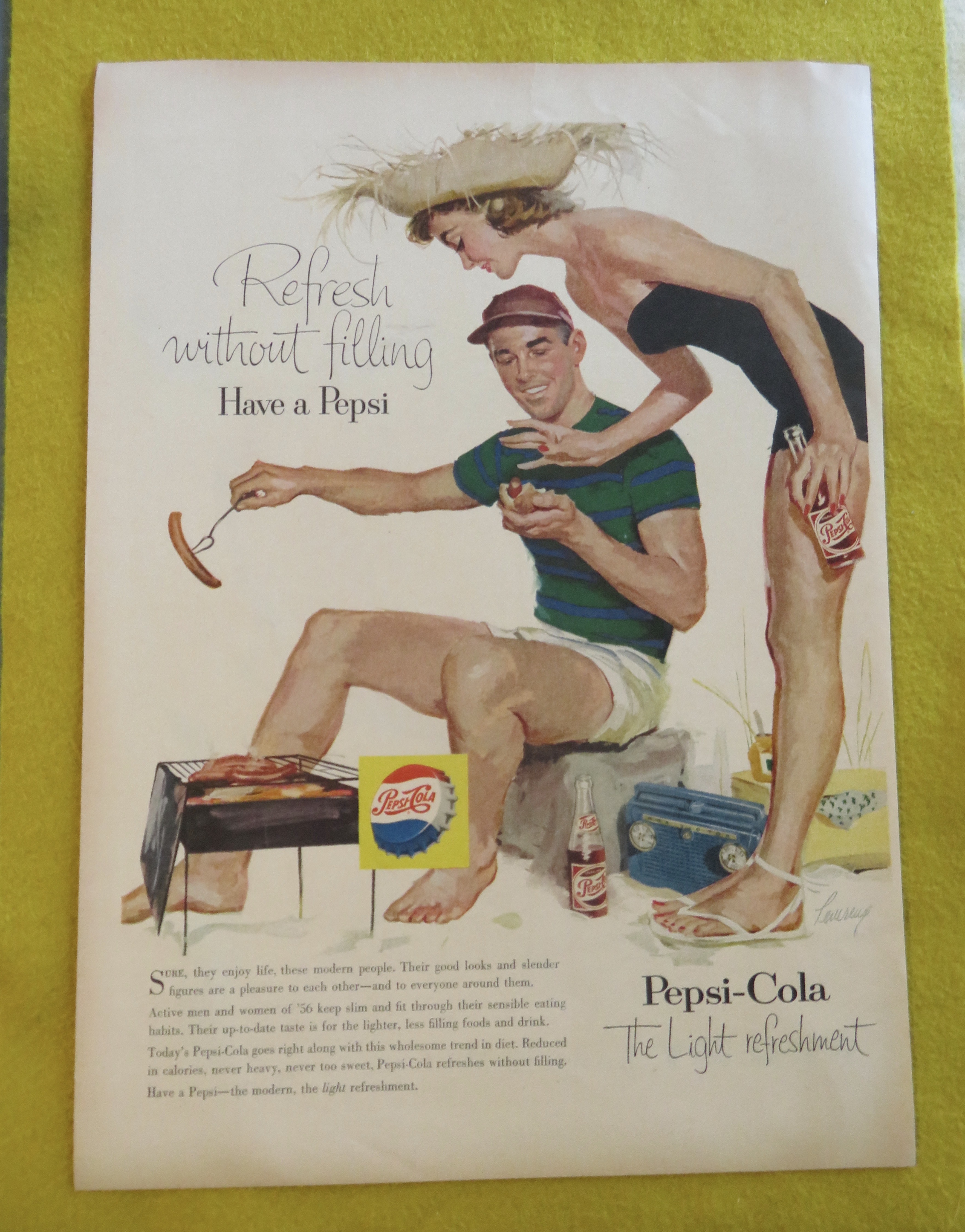 1956 Pepsi Cola (Pepsi) With Man Barbecuing Hot Dogs