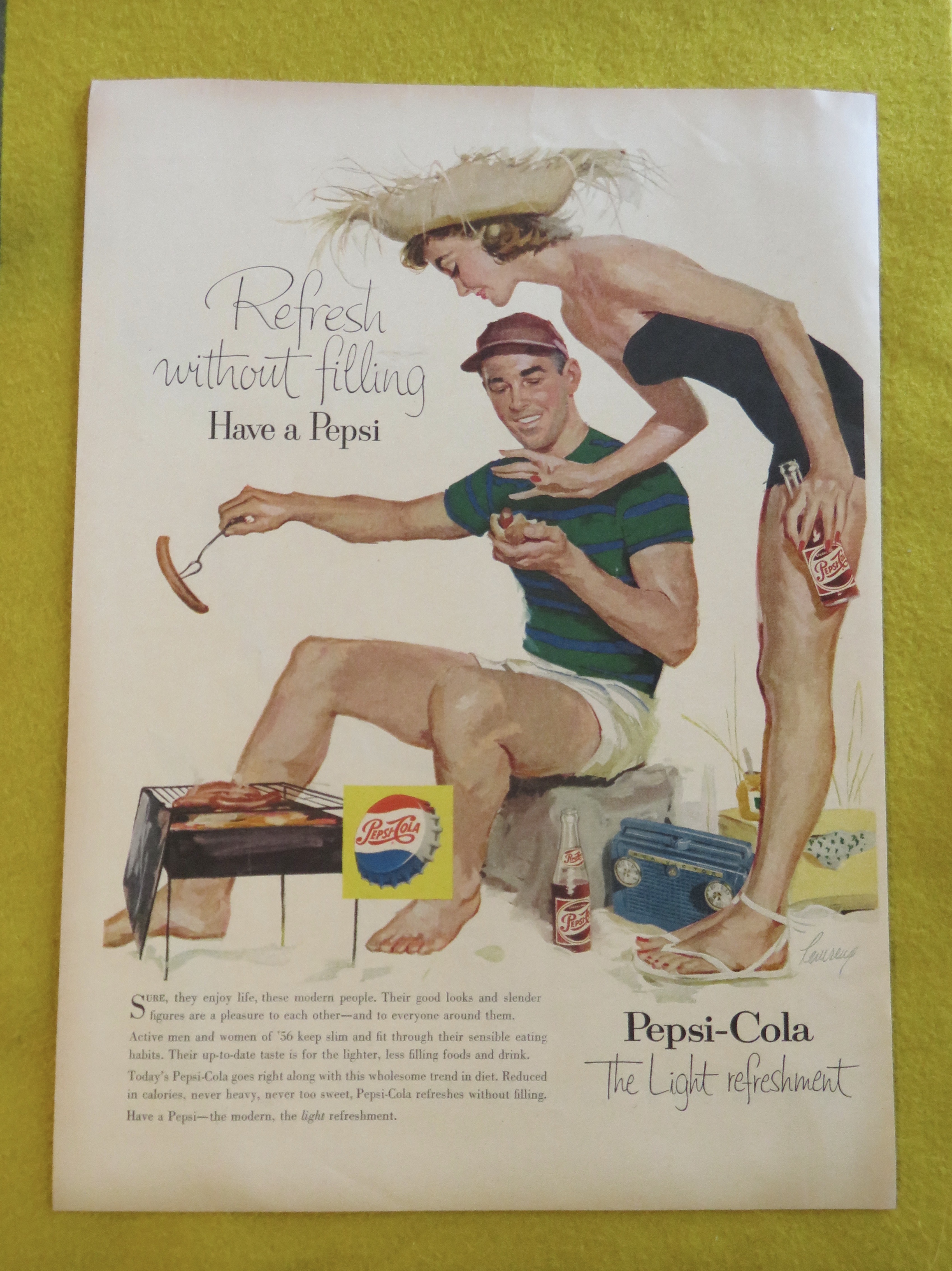 1956 Pepsi Cola (Pepsi) With Man Barbecuing Hot Dogs