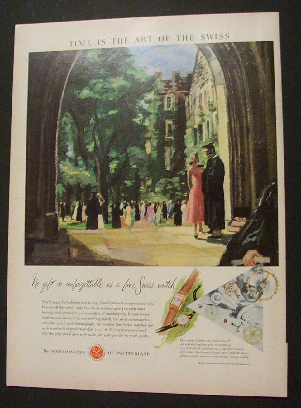 1951 Dual Ad:  Ballantine's Ale  &  Watchmakers