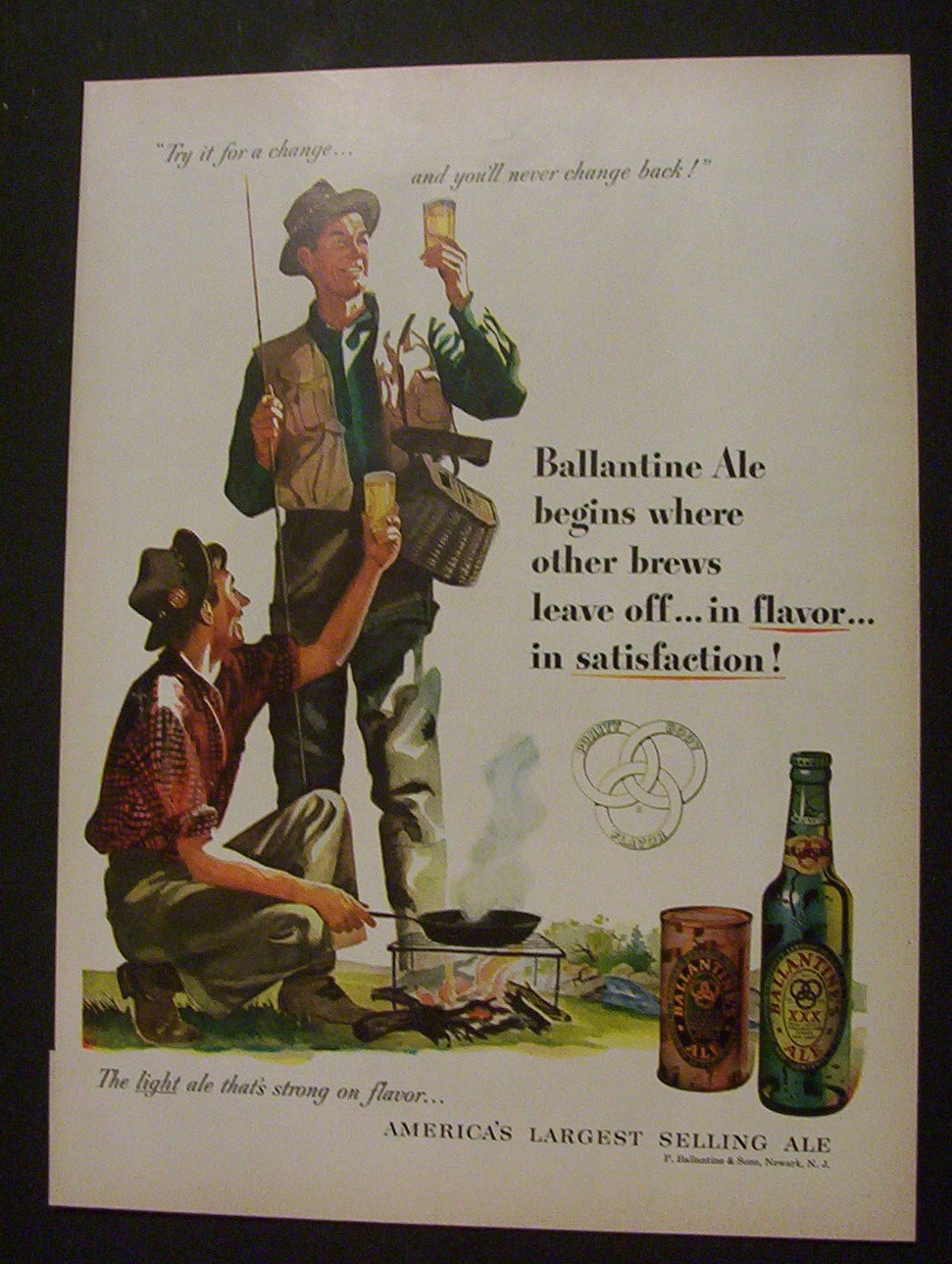 1951 Dual Ad: Ballantine's Ale & Watchmakers