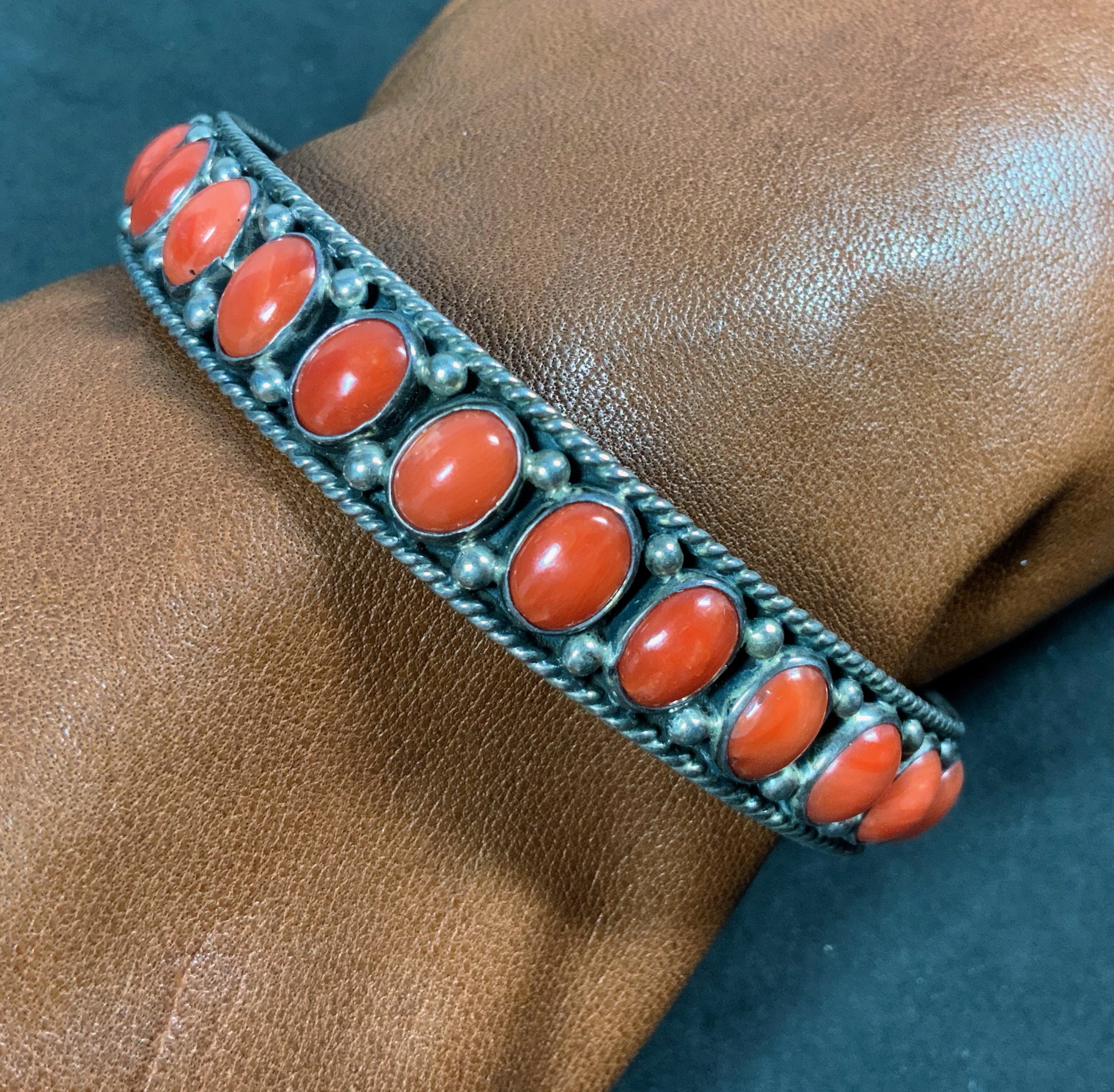 Darrel Becente Mediterranean Coral Sterling Silver Bang