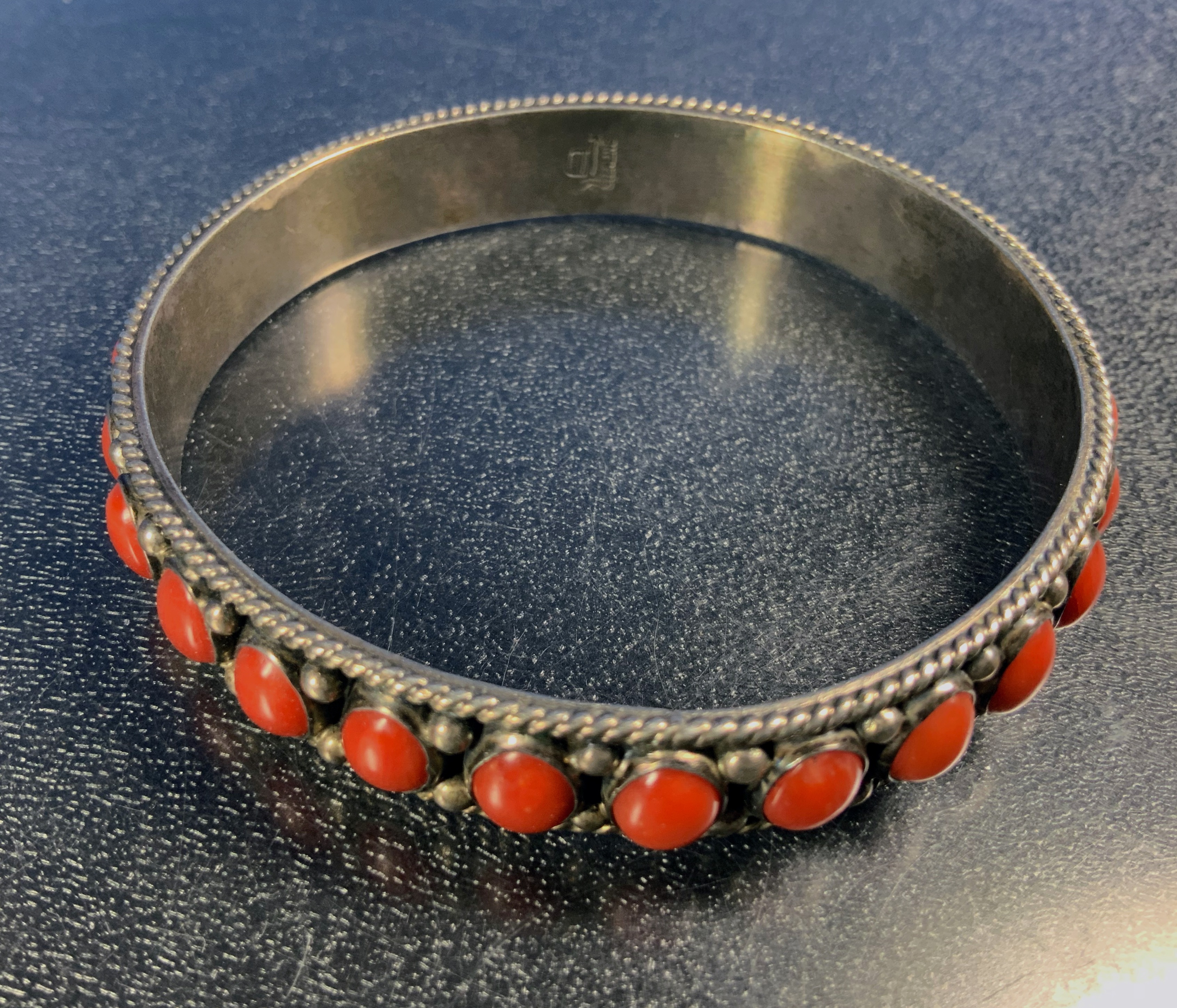 Darrel Becente Mediterranean Coral Sterling Silver Bang