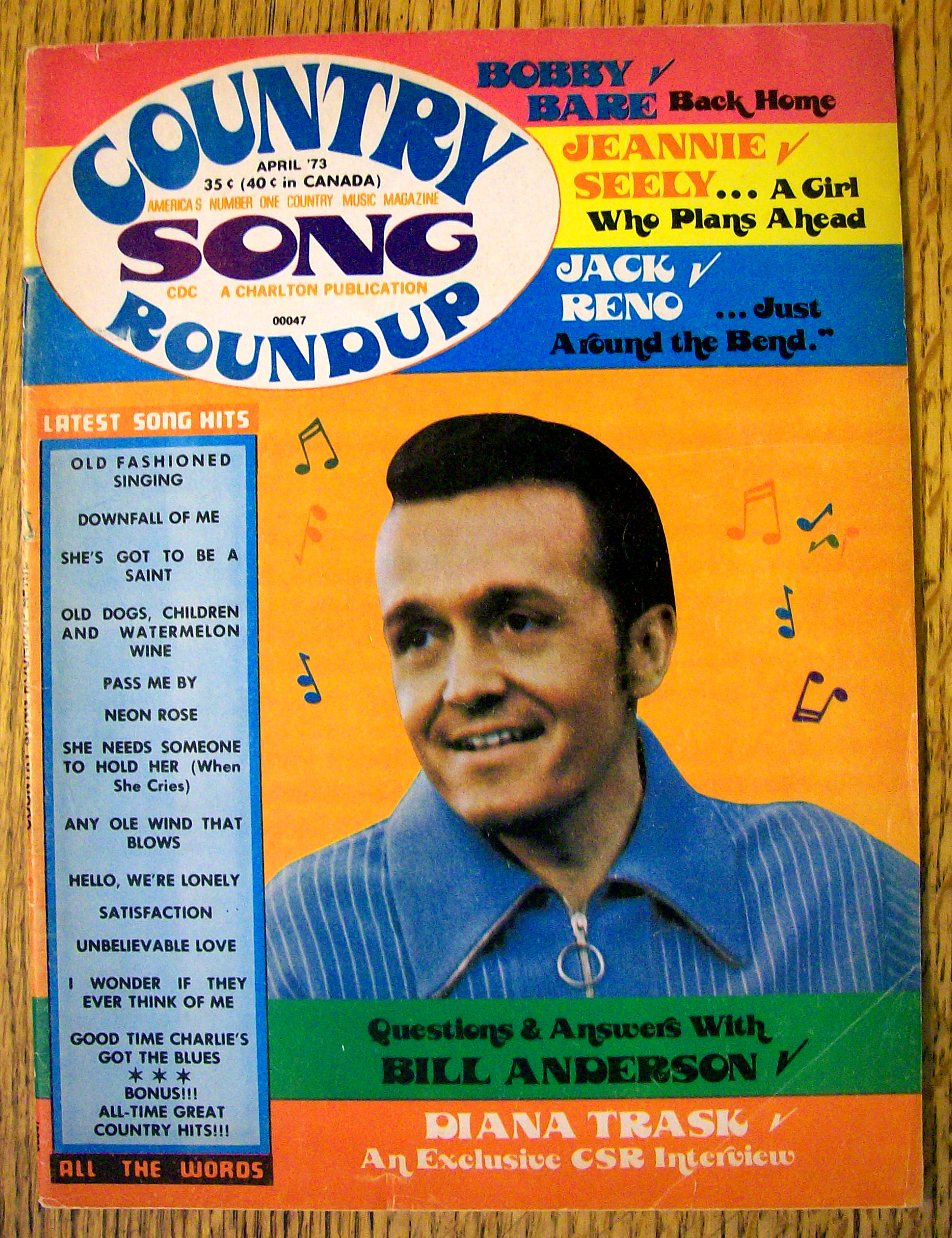 Country Song Round Up April 1973 Bill Anderson