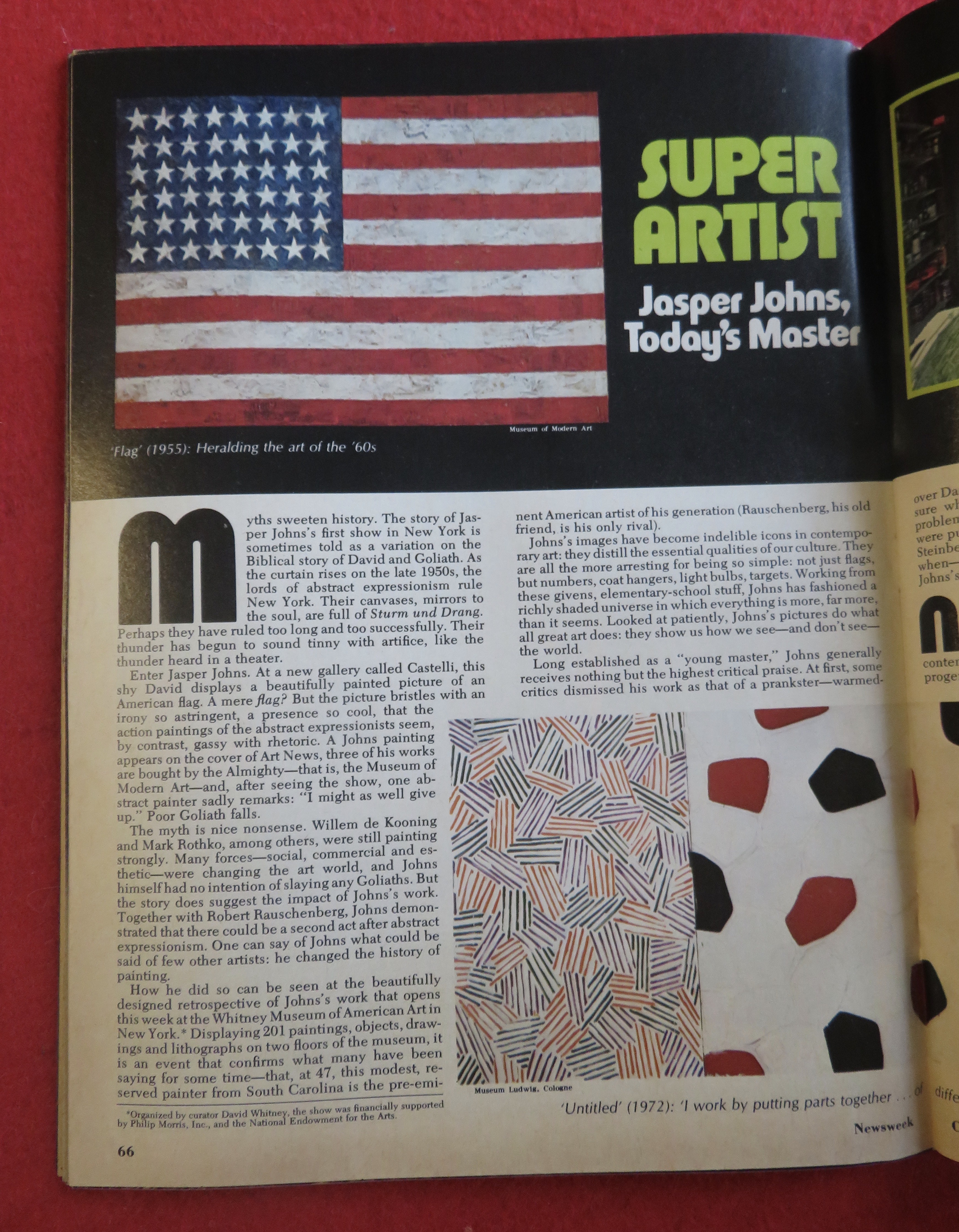 Newsweek Magazine October 24, 1977 Jasper Johns