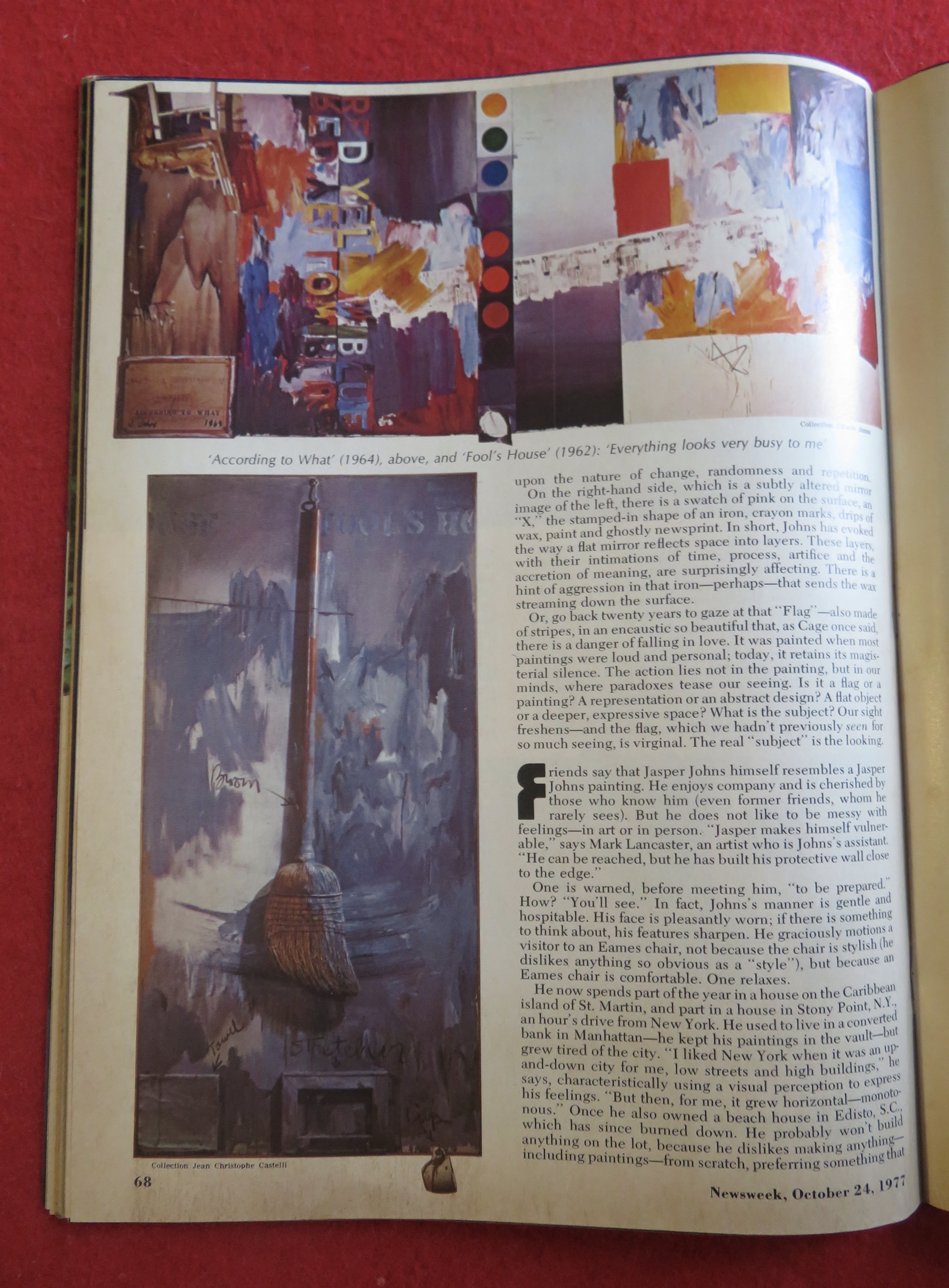 Newsweek Magazine October 24, 1977 Jasper Johns