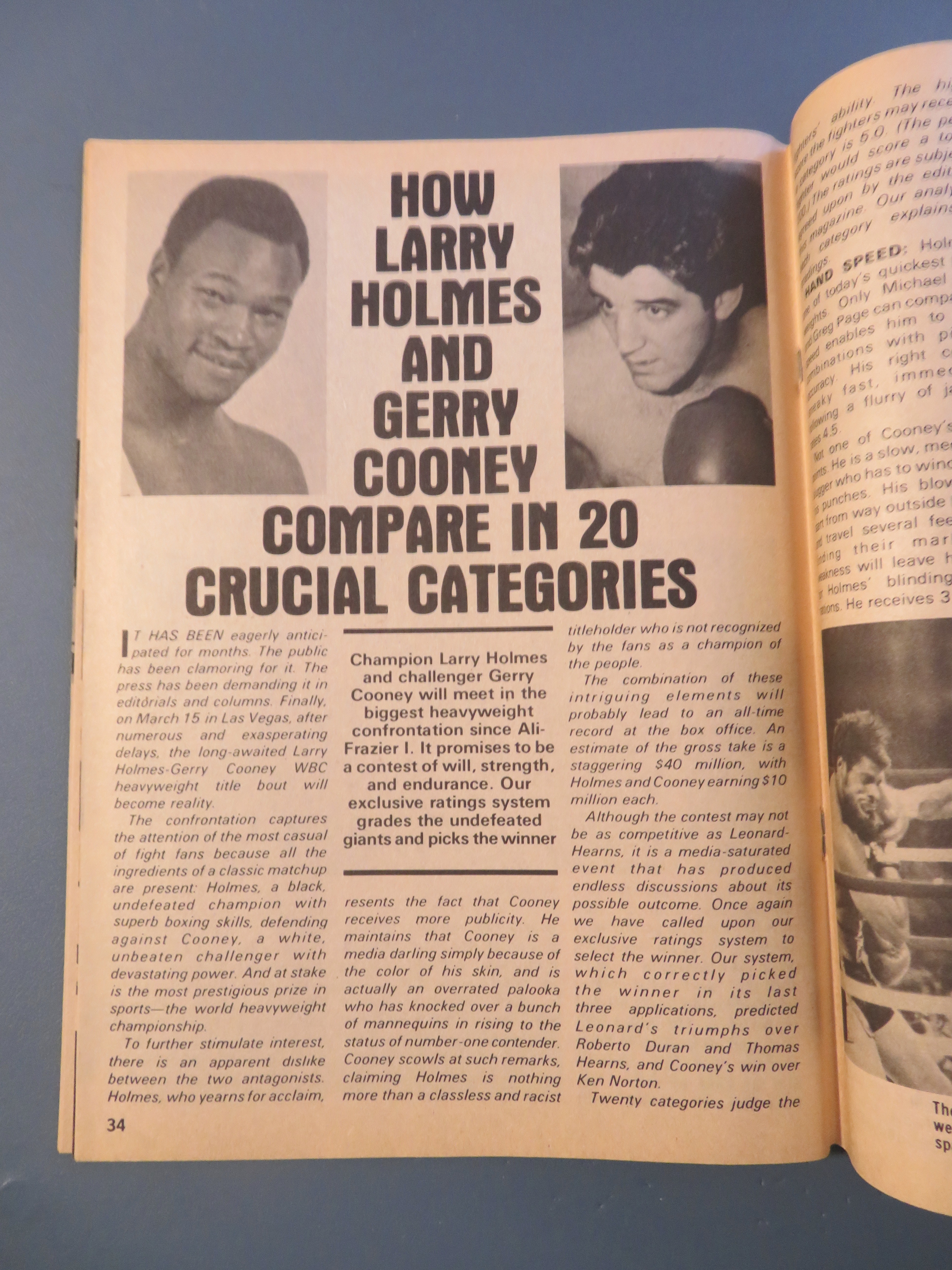 Big Book Of Boxing Magazine May 1982 Holmes vs Cooney