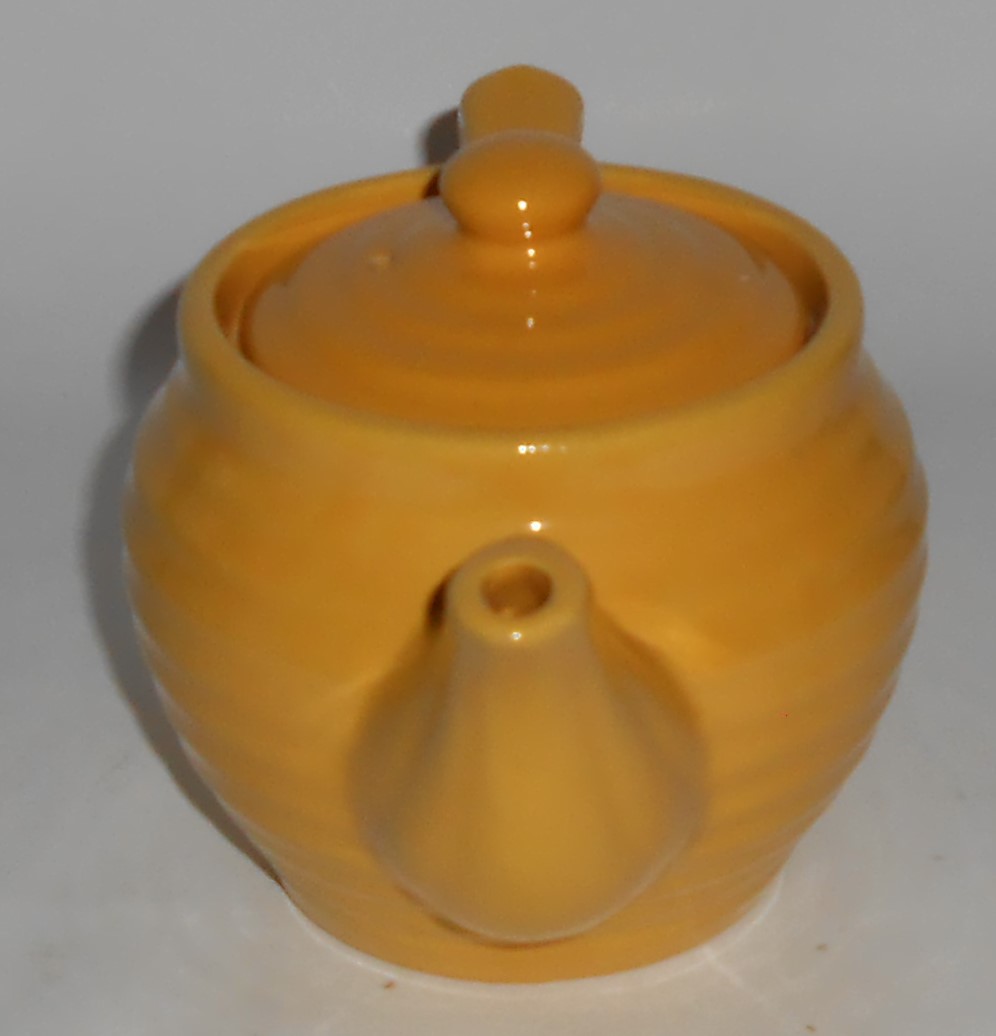 Bauer Pottery Ring Ware Yellow Individual Teapot