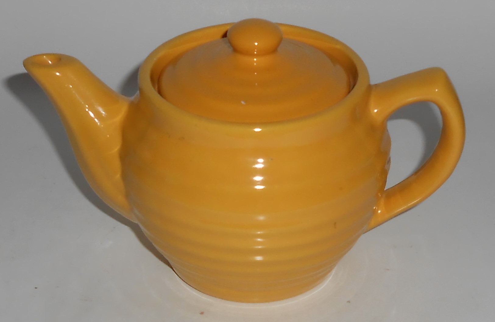 Bauer Pottery Ring Ware Yellow Individual Teapot