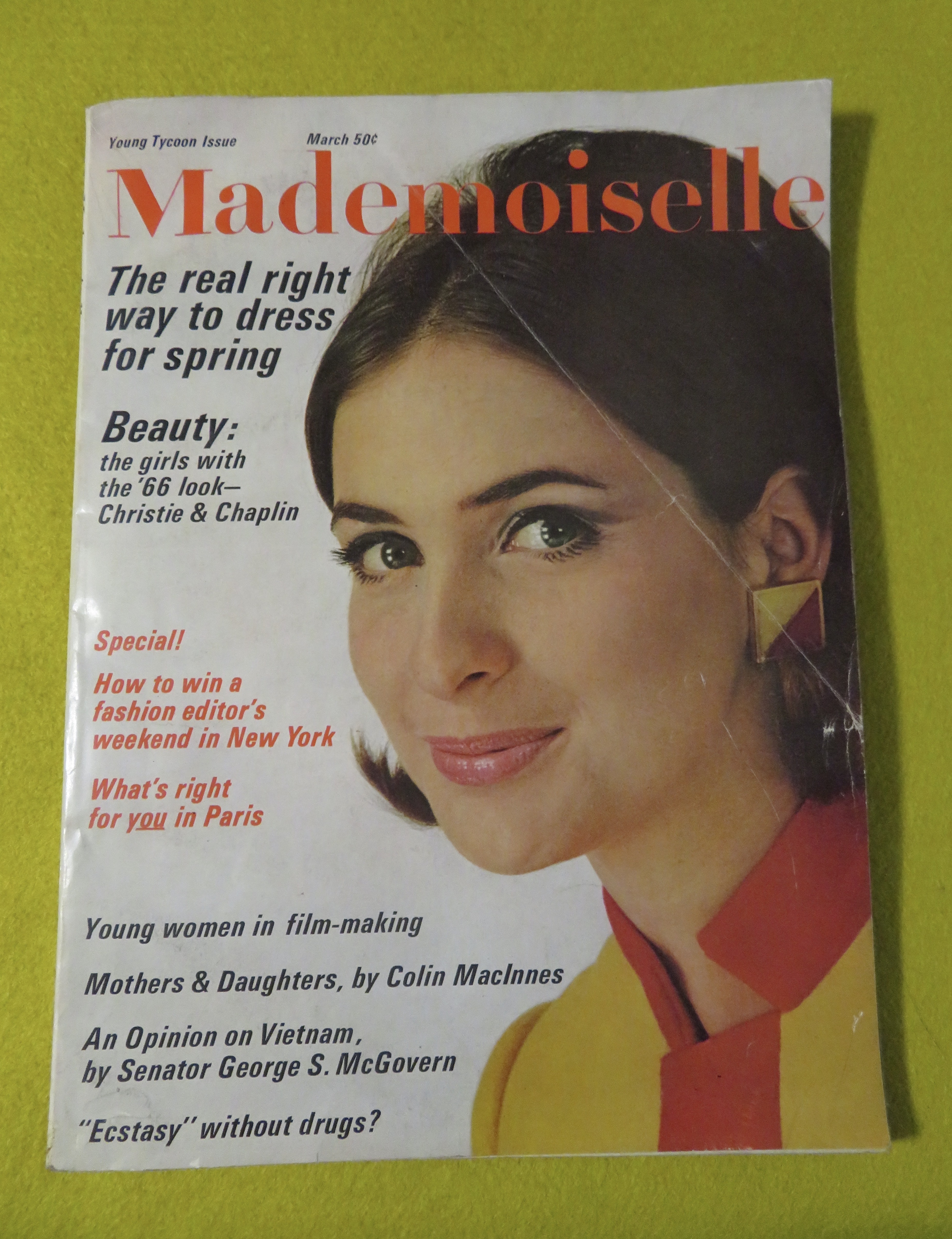 Mademoiselle Magazine March 1966 Right Way Spring Dress