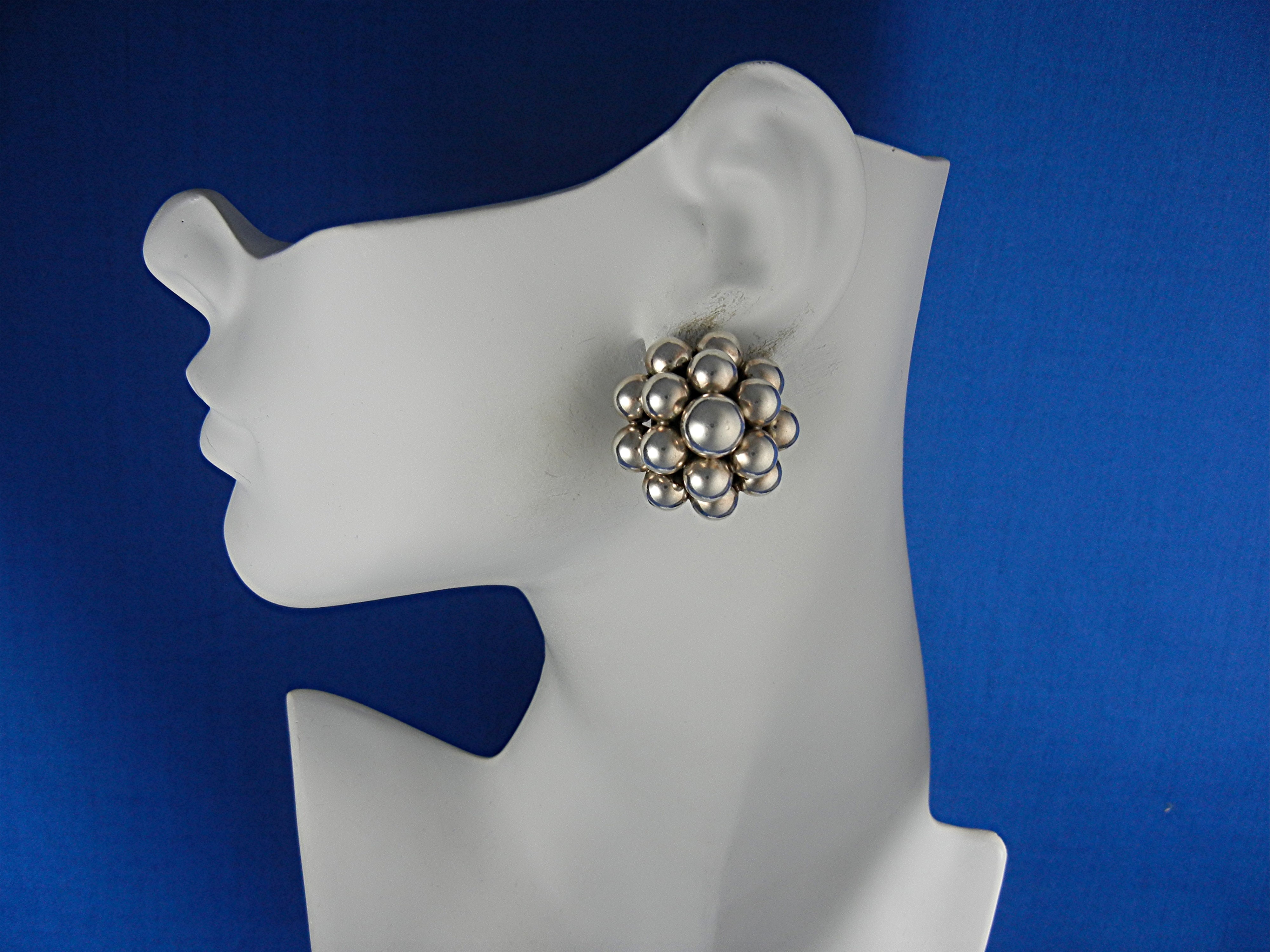 Zina Beverly Hills Sterling Silver Balls Clip Earrings
