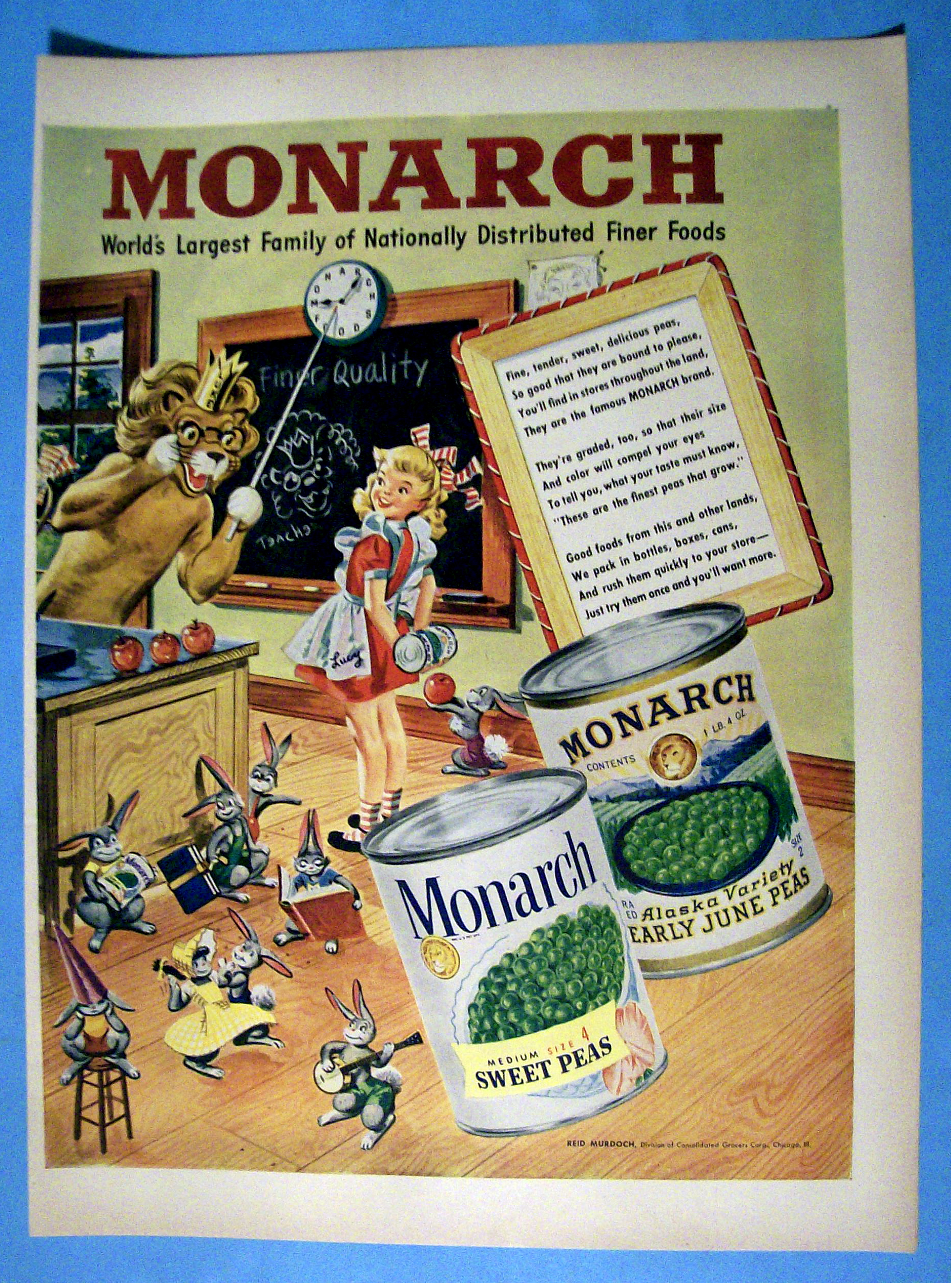 Vintage Ad: 1949 Monarch Peas
