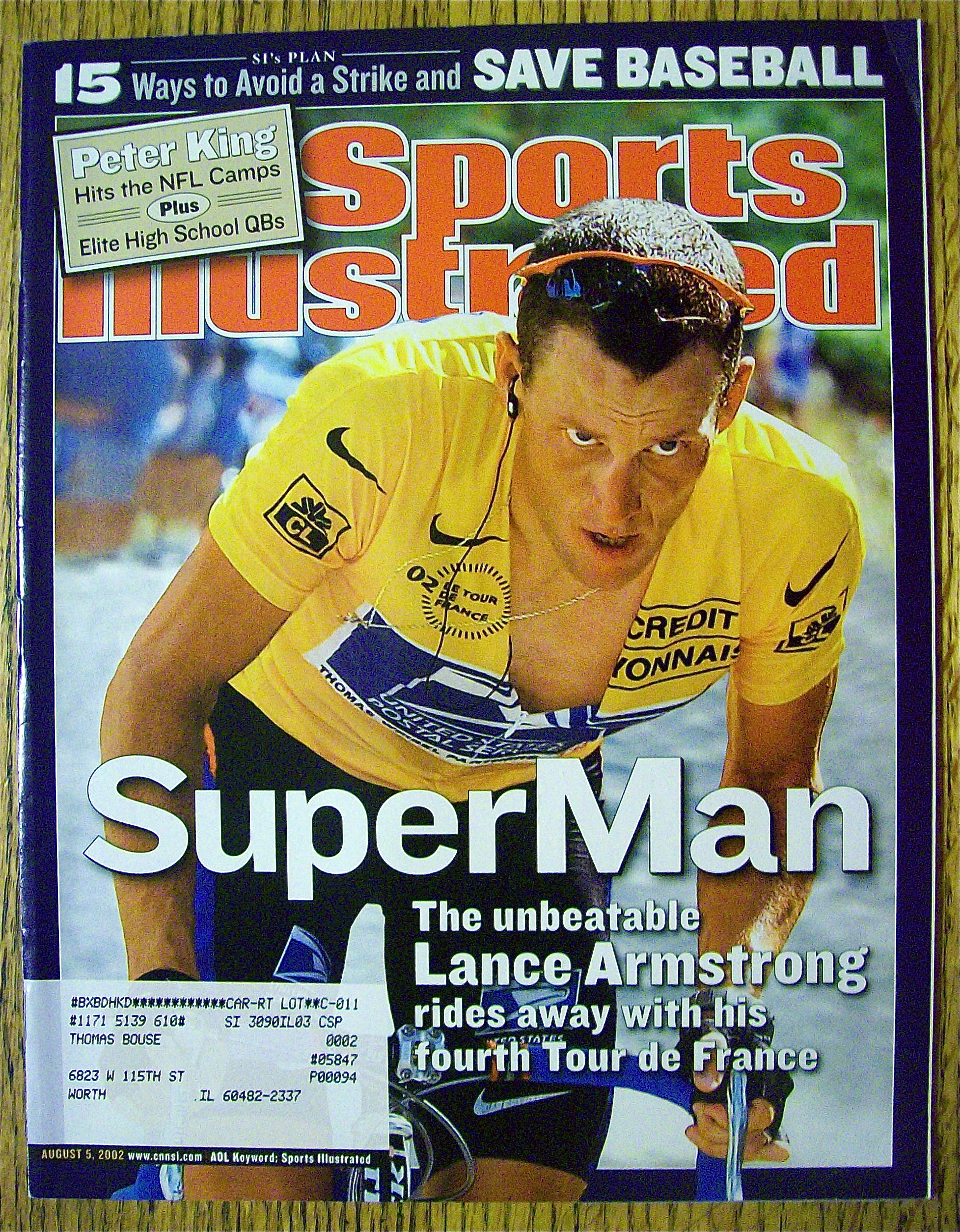 Sports Illustrated Magazine August 5, 2002 L. Armstrong