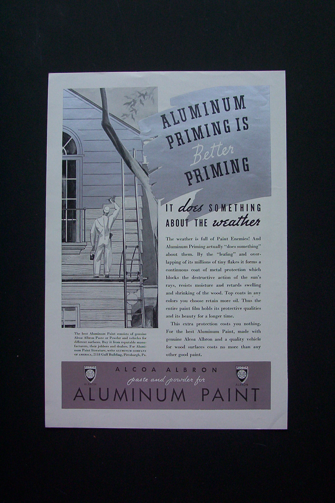 1936 Alcoa Albron Aluminum Paint with Man Painting