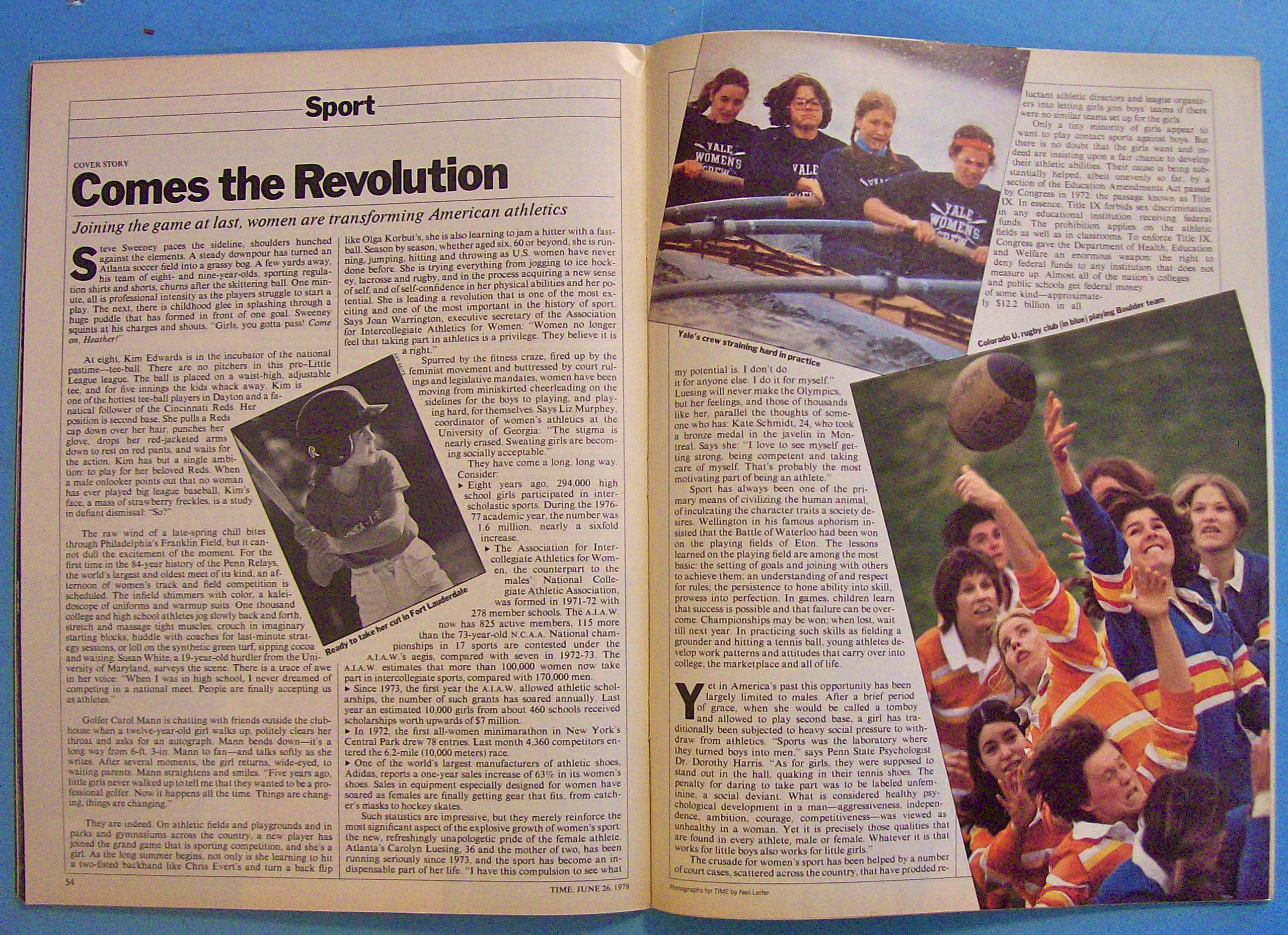 Time Magazine June 26, 1978 Women In Sports