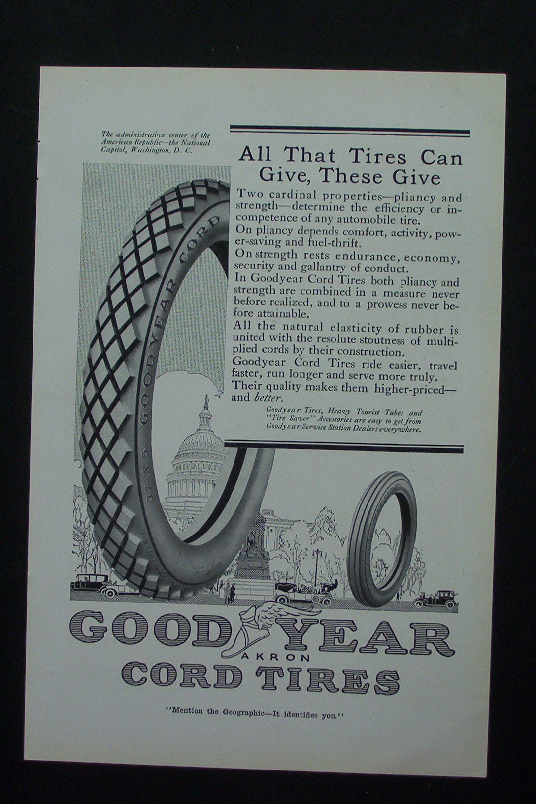1917 Goodyear Cord Tires with Car Tire