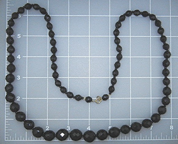 Black Faceted Glass Beads Necklace