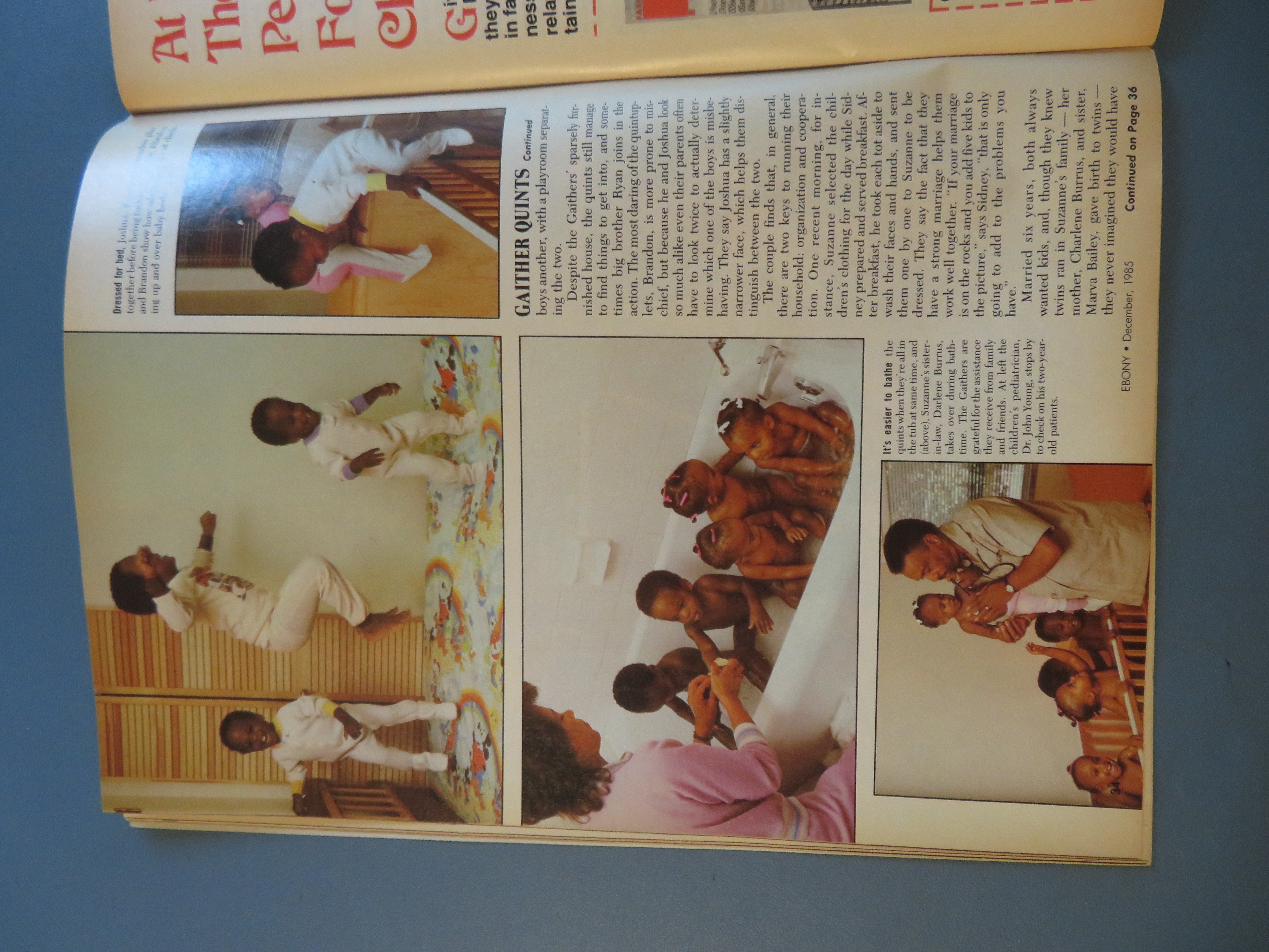 Ebony Magazine December 1985 Gaither Quints