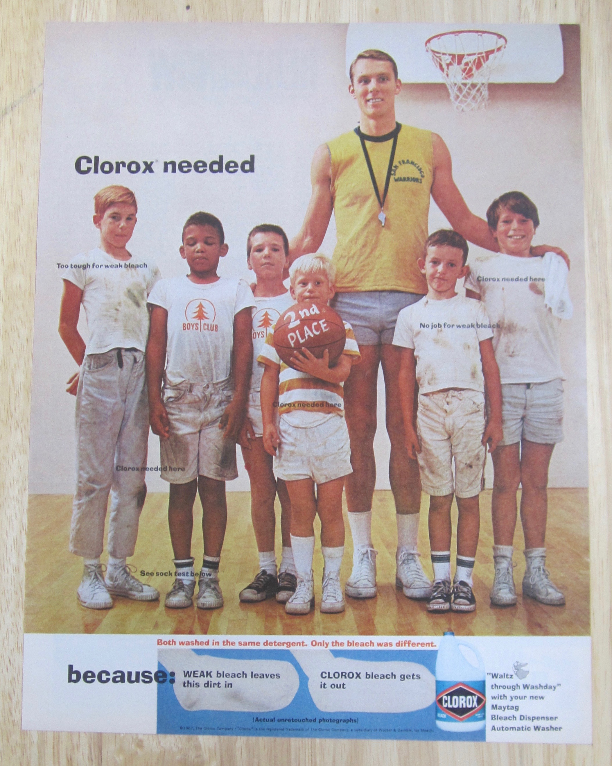 1967 Clorox Bleach w/ Coach & Players in Dirty Clothes