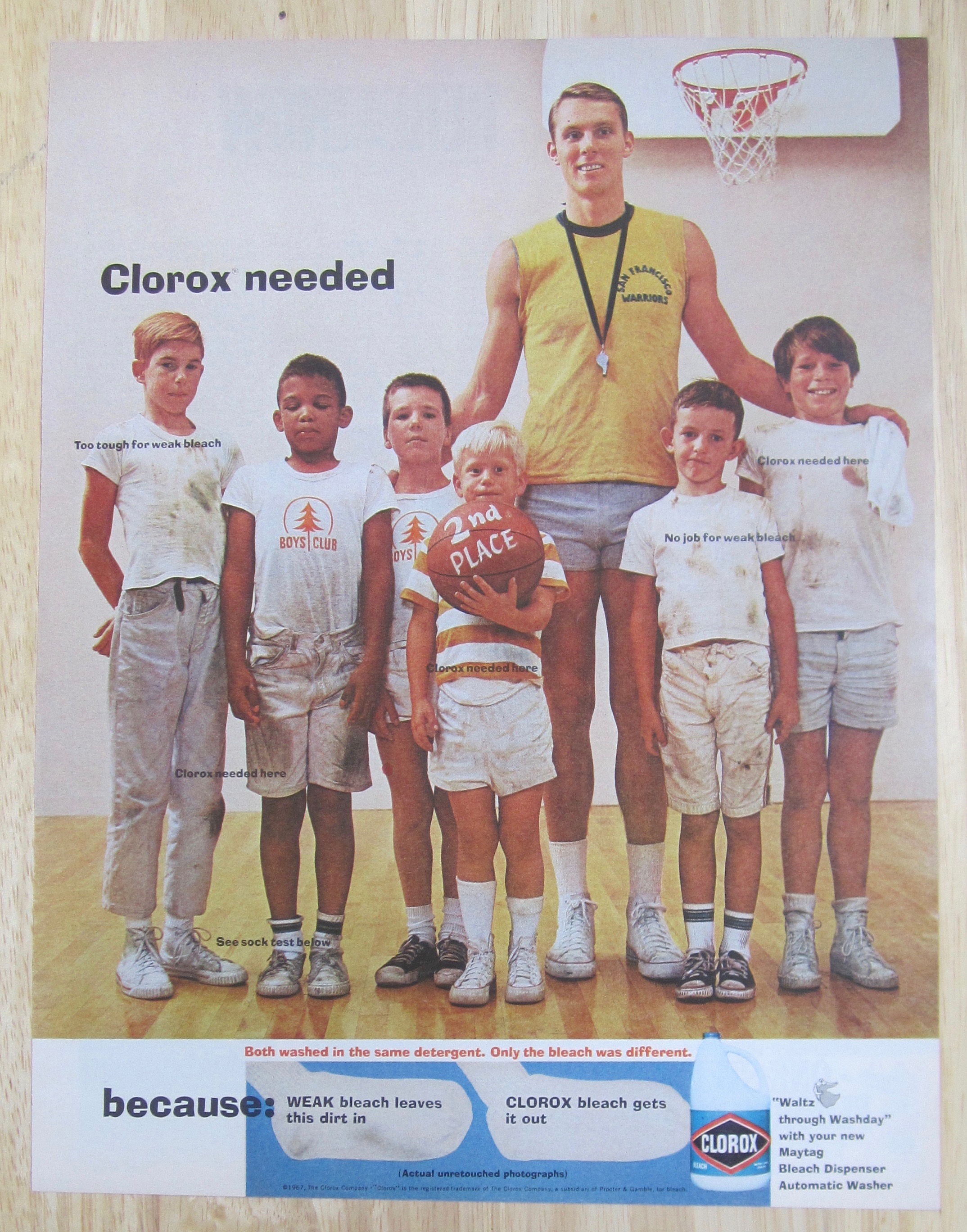 1967 Clorox Bleach w/ Coach & Players in Dirty Clothes