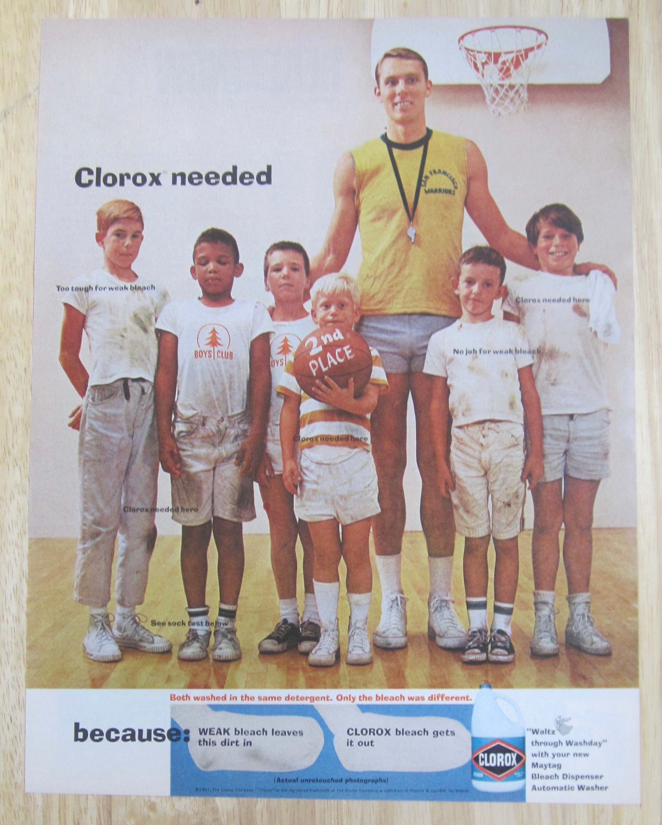 1967 Clorox Bleach w/ Coach & Players in Dirty Clothes