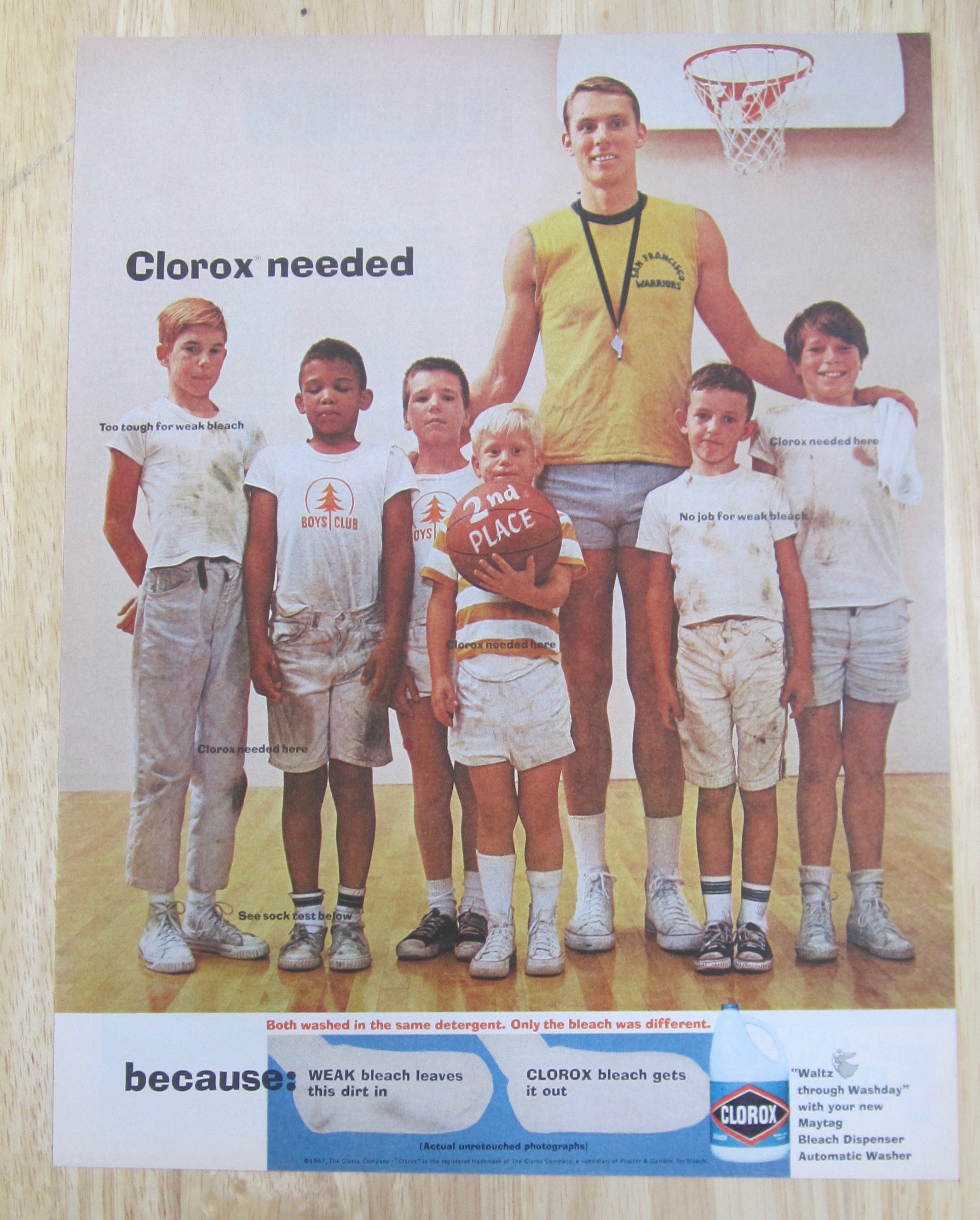 1967 Clorox Bleach w/ Coach & Players in Dirty Clothes