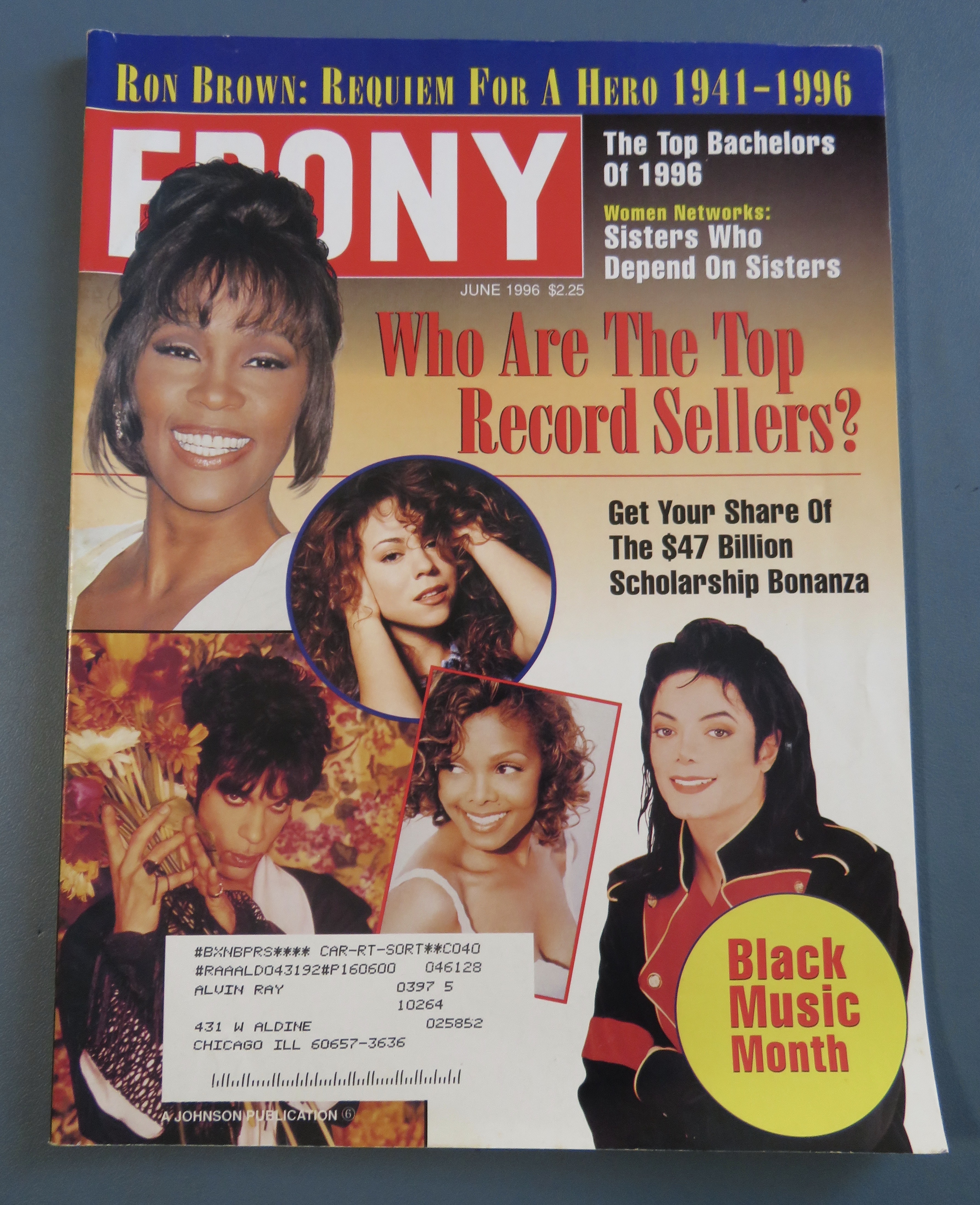 Ebony Magazine June 1996 Top Record Sellers
