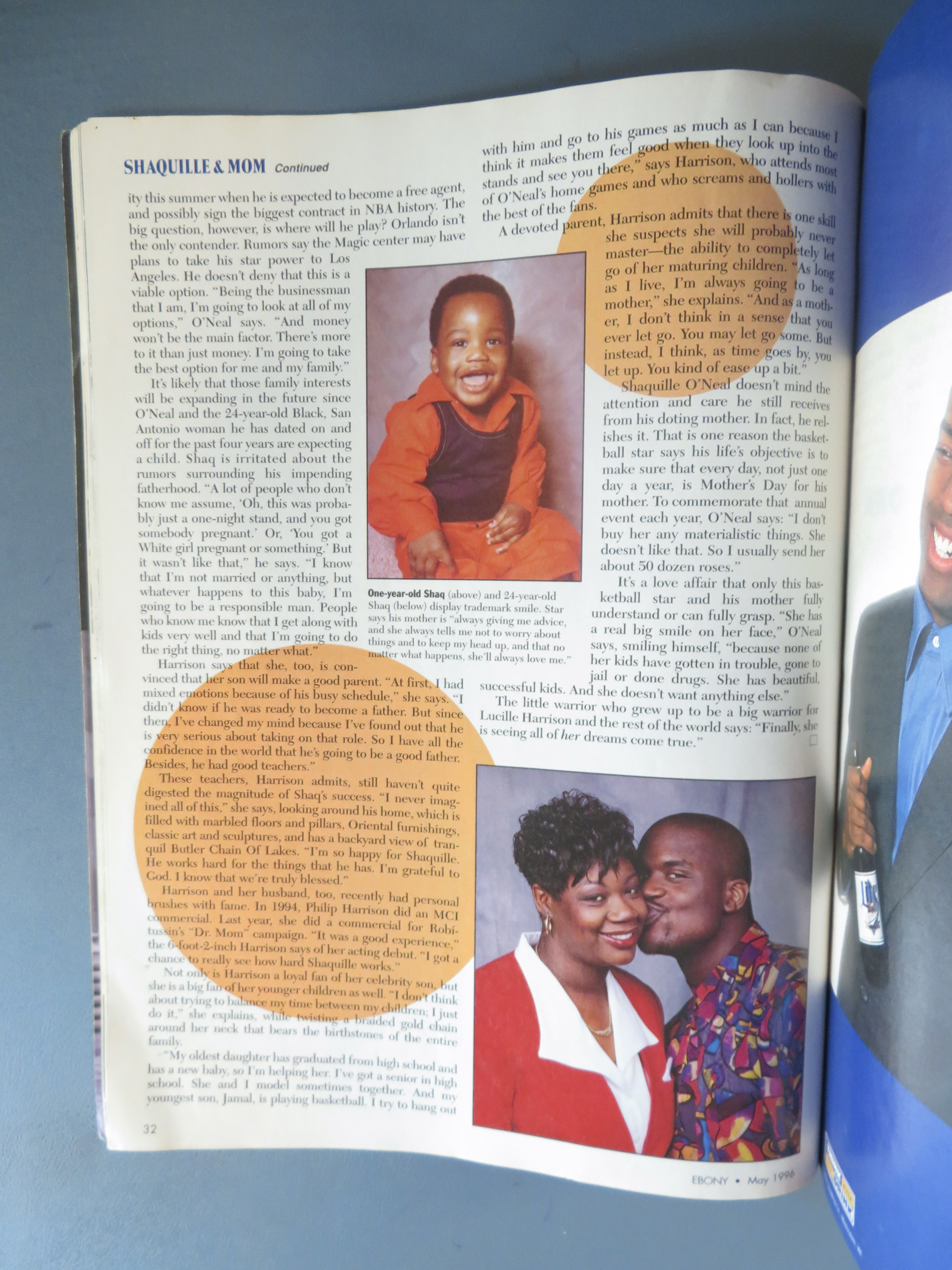 Ebony Magazine May 1996 Basketball's Shaquille O'Neal